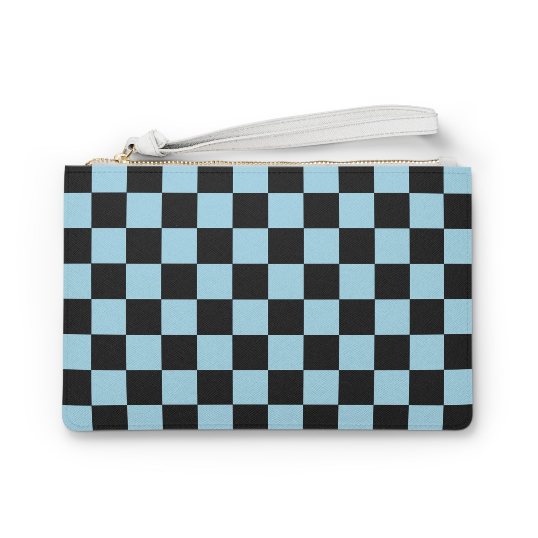 Checkerboard Black and Blue Clutch Bag, Artsulli - Art is Long, Life is Short, Bags, Size, One size, , , , , 50913170537209006576