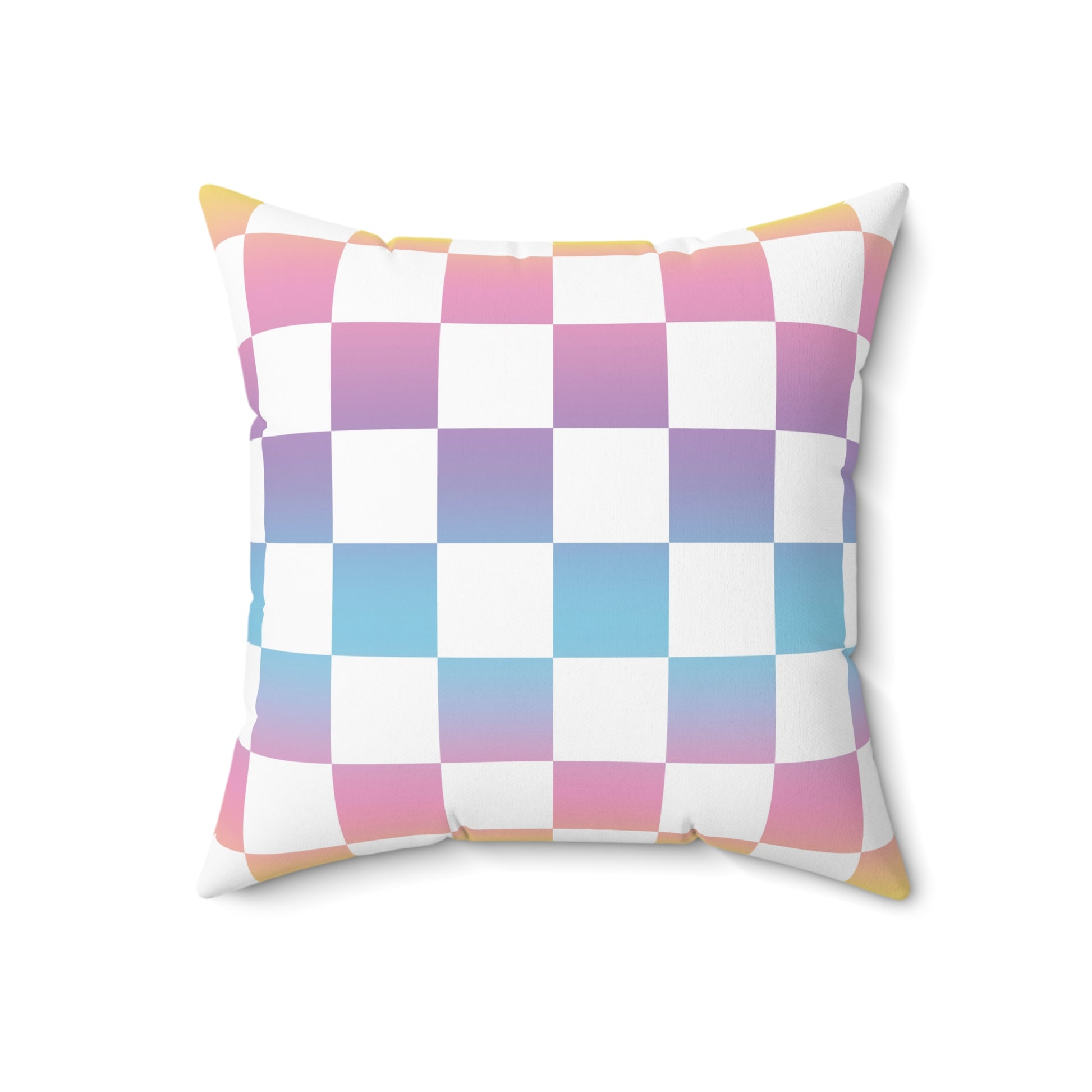 Vaporwave Check Spun Polyester Square Pillow, Artsulli - Art is Long, Life is Short, Home Decor, , , , , , , 