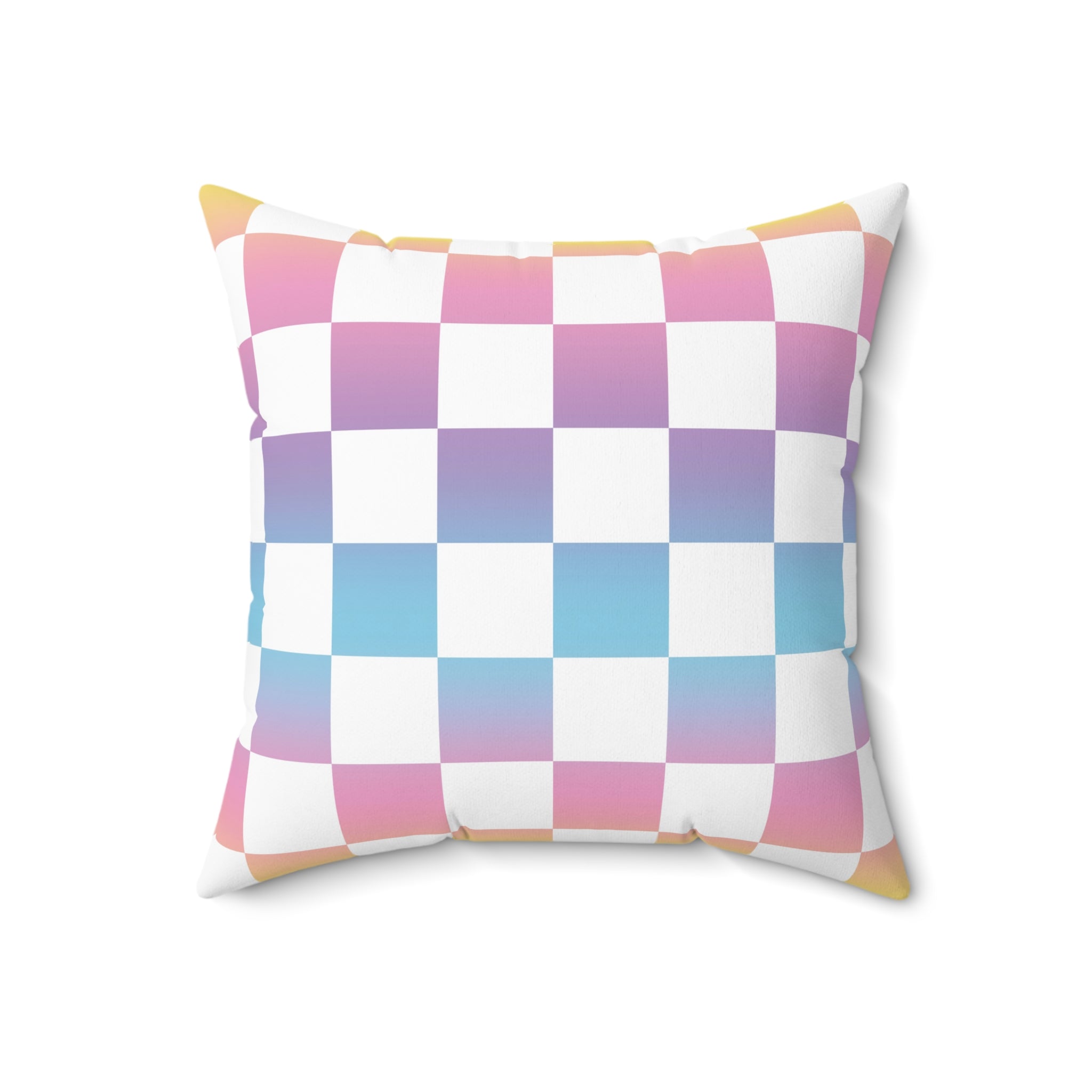 Vaporwave Check Spun Polyester Square Pillow, Artsulli - Art is Long, Life is Short, Home Decor, , , , , , , 