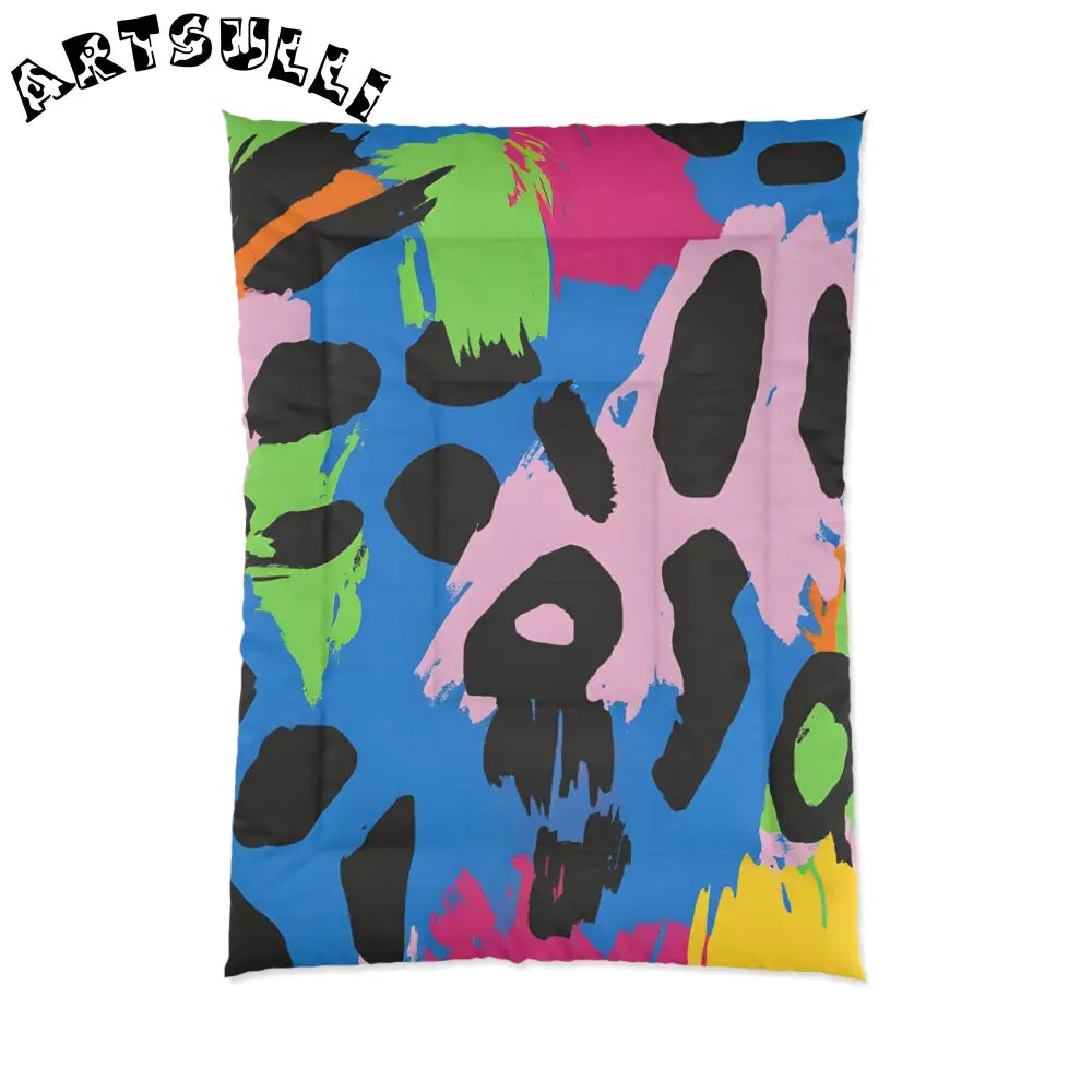 90s Neon Comforter, Artsulli - Art is Long, Life is Short, Home Decor, Size, 68" × 92", , , , , 66931430898574203610