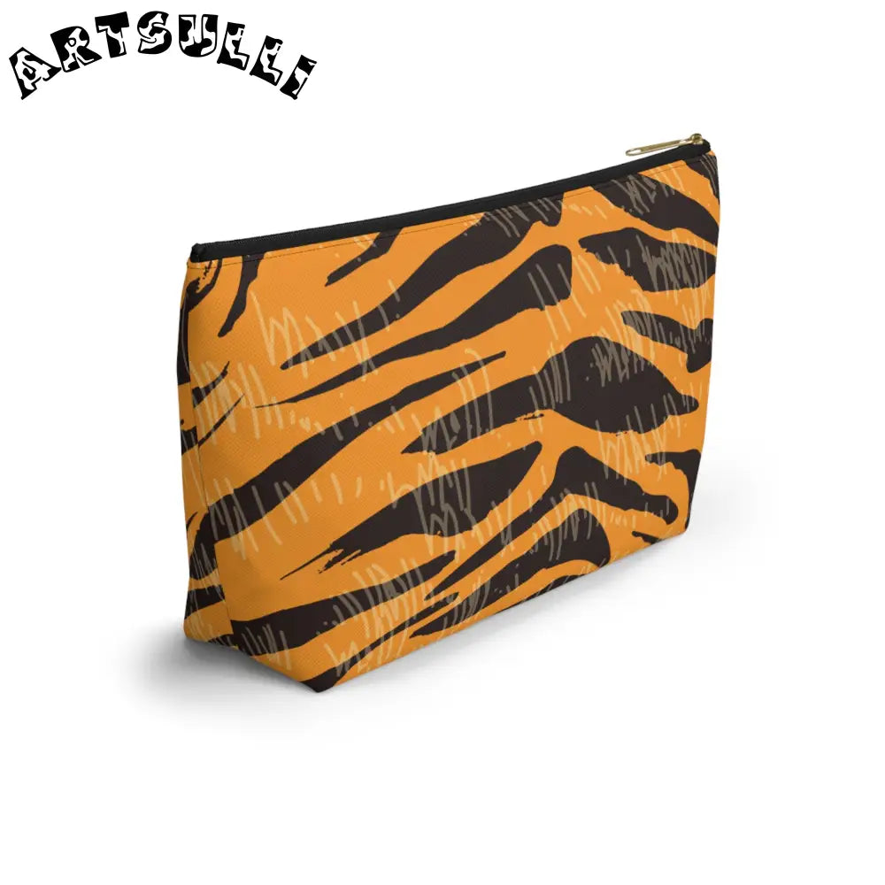 JAKKOUTTHEBXX Tiger Scratches Orange & Black Accessory Pouch w
