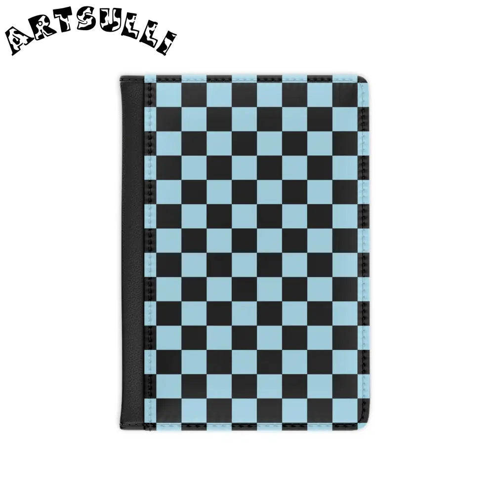 JAKKOUTTHEBXX Checkerboard Black and Blue Passport Cover