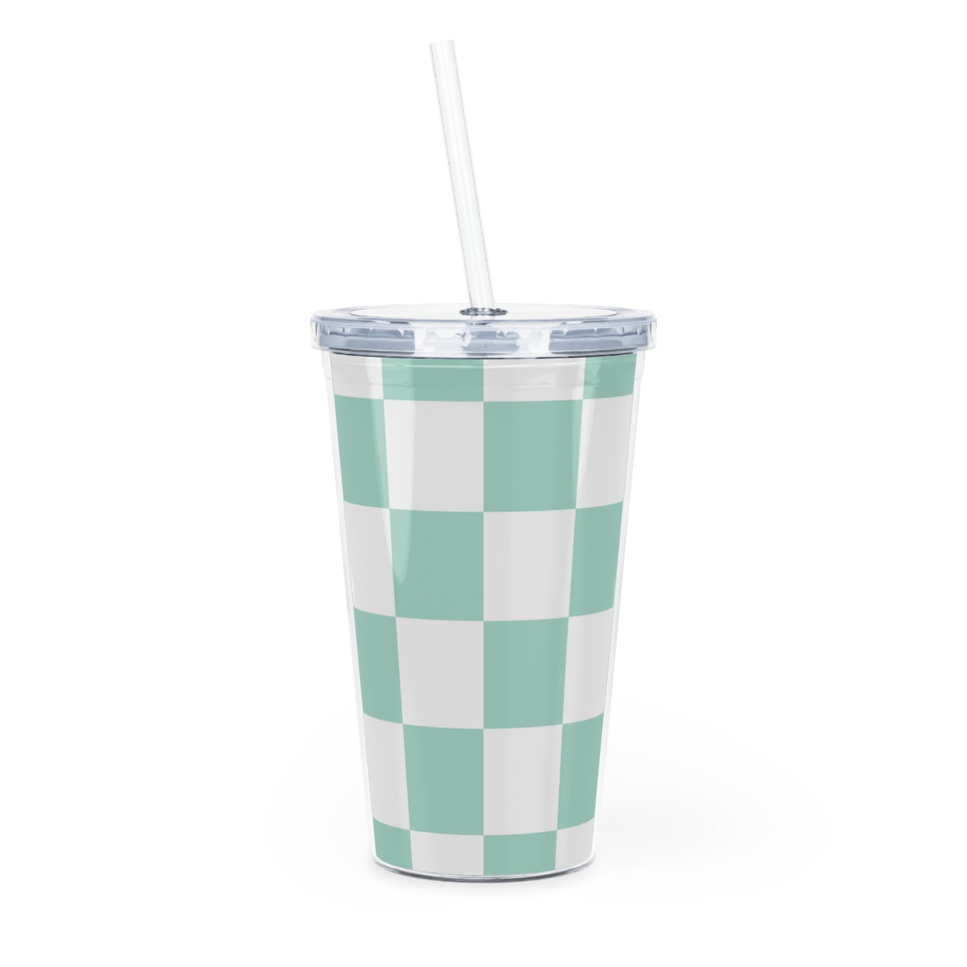 Chessboard Plastic Tumbler with Straw, Artsulli - Art is Long, Life is Short, Mug, , , , , , , 