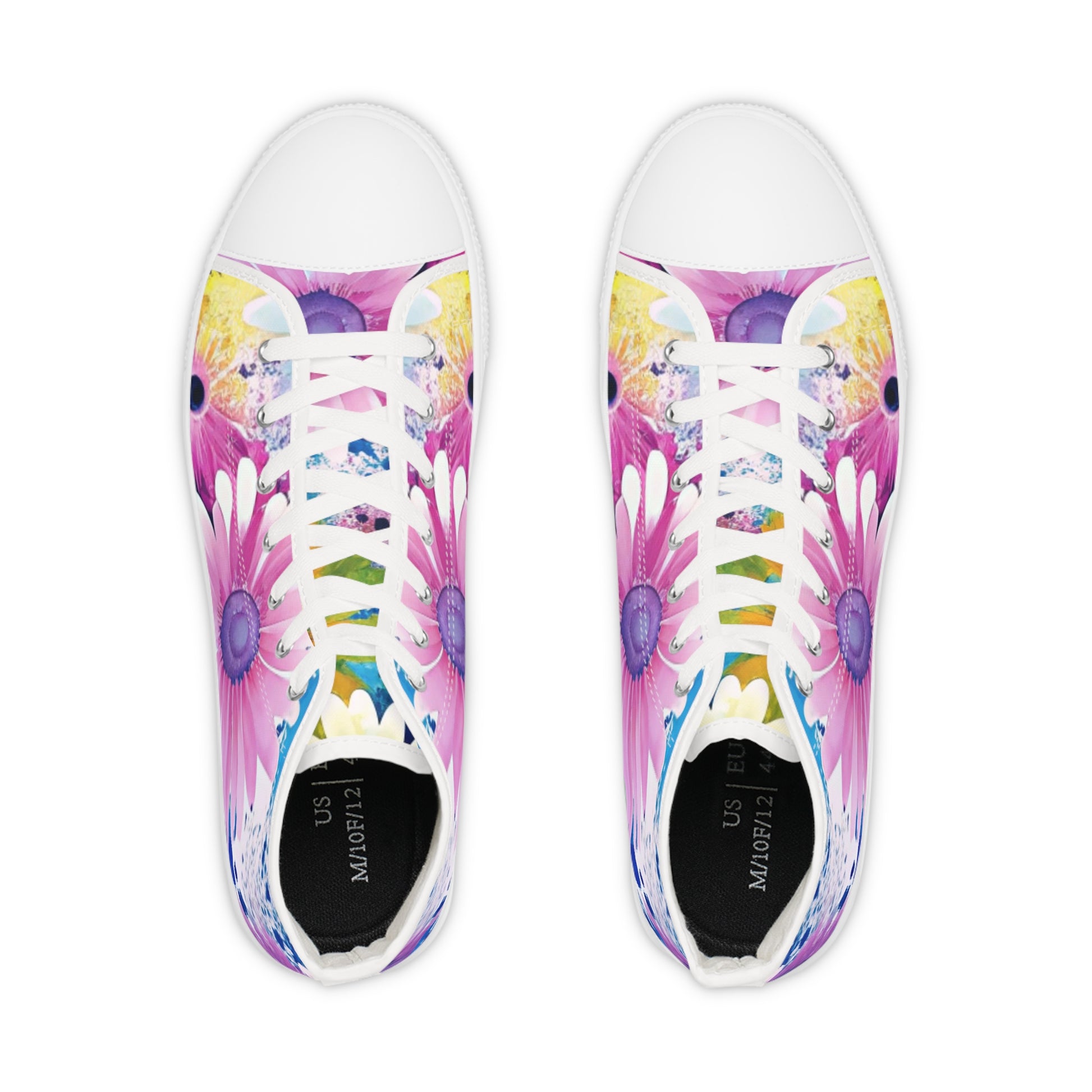 Magical Flower Explosion Multi-Color Men's High Top Sneakers, Artsulli - Art is Long, Life is Short, Shoes, , , , , , , 