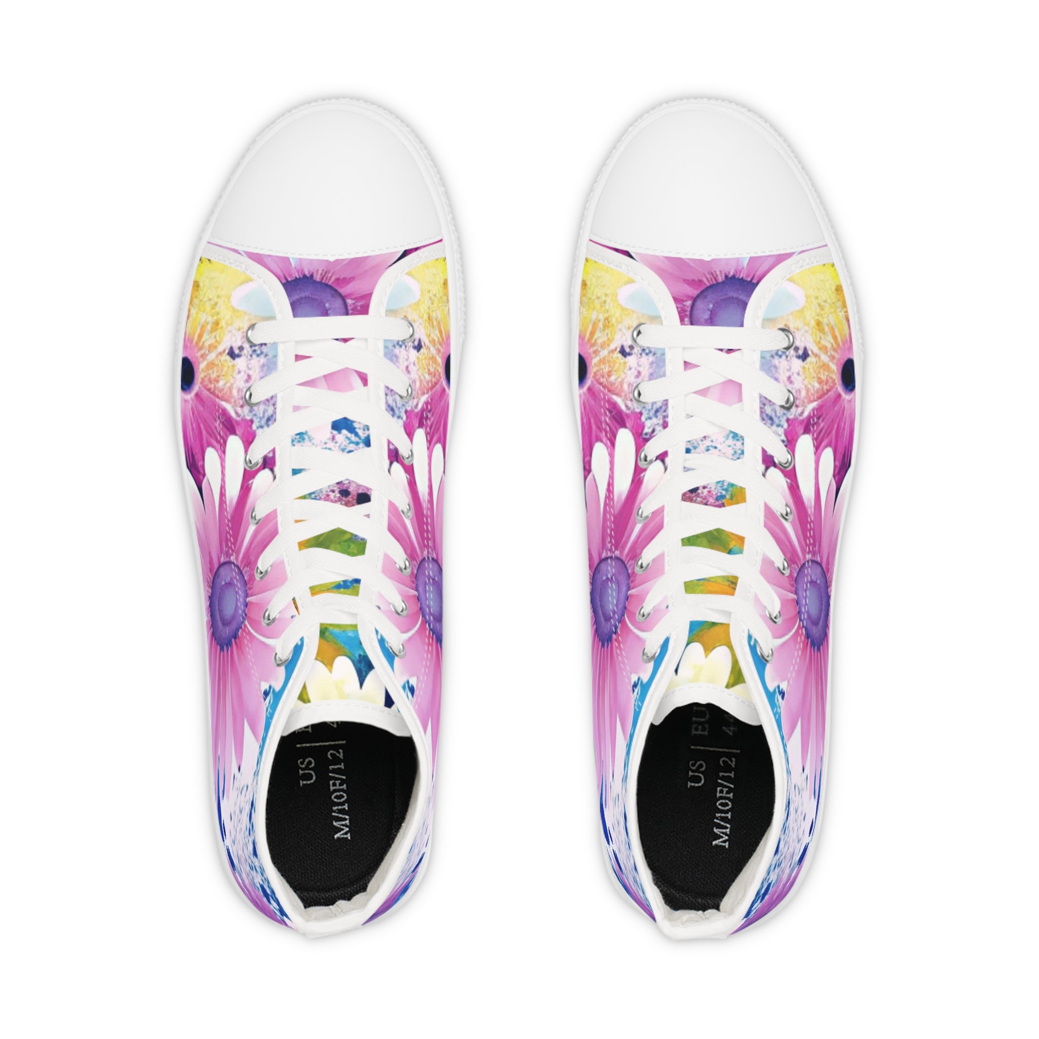 Magical Flower Explosion Multi-Color Men's High Top Sneakers, Artsulli - Art is Long, Life is Short, Shoes, , , , , , , 