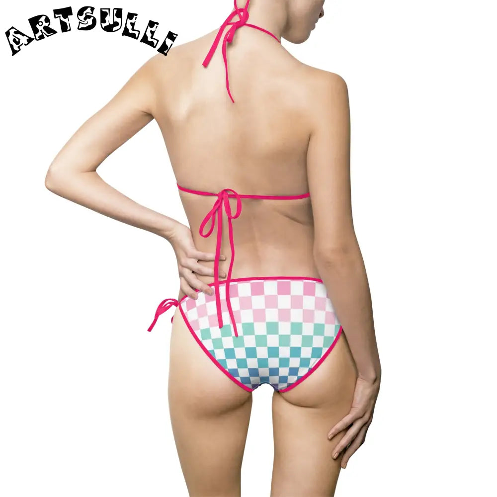 JAKKOUTTHEBXX Vaporwave Rainbow Checkerboard Multi-Color Women’s