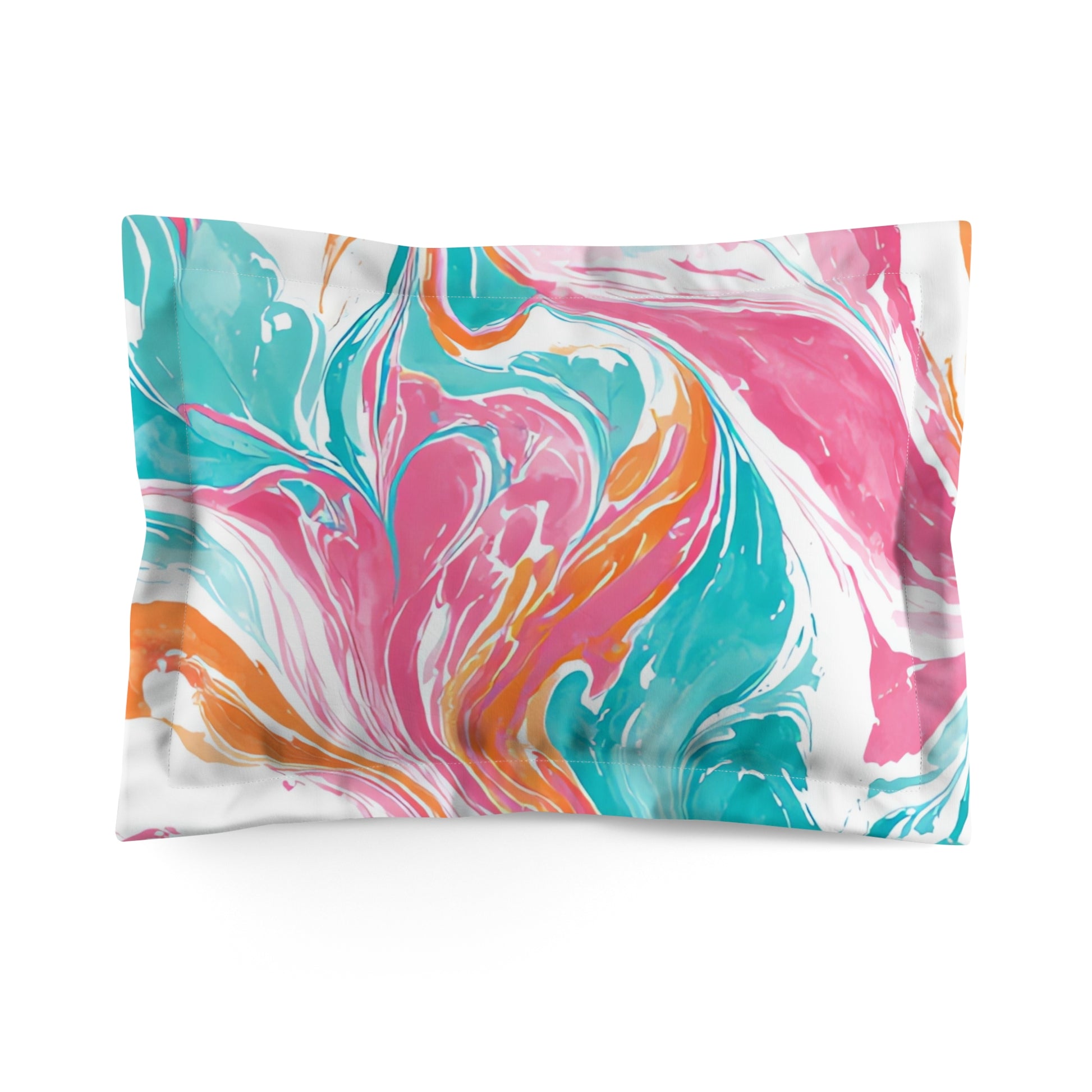 Liquid Pastel Spill Multi-Color Microfiber Pillow Sham, Artsulli - Art is Long, Life is Short, Home Decor, Size, Standard, , , , , 18789631450479692614