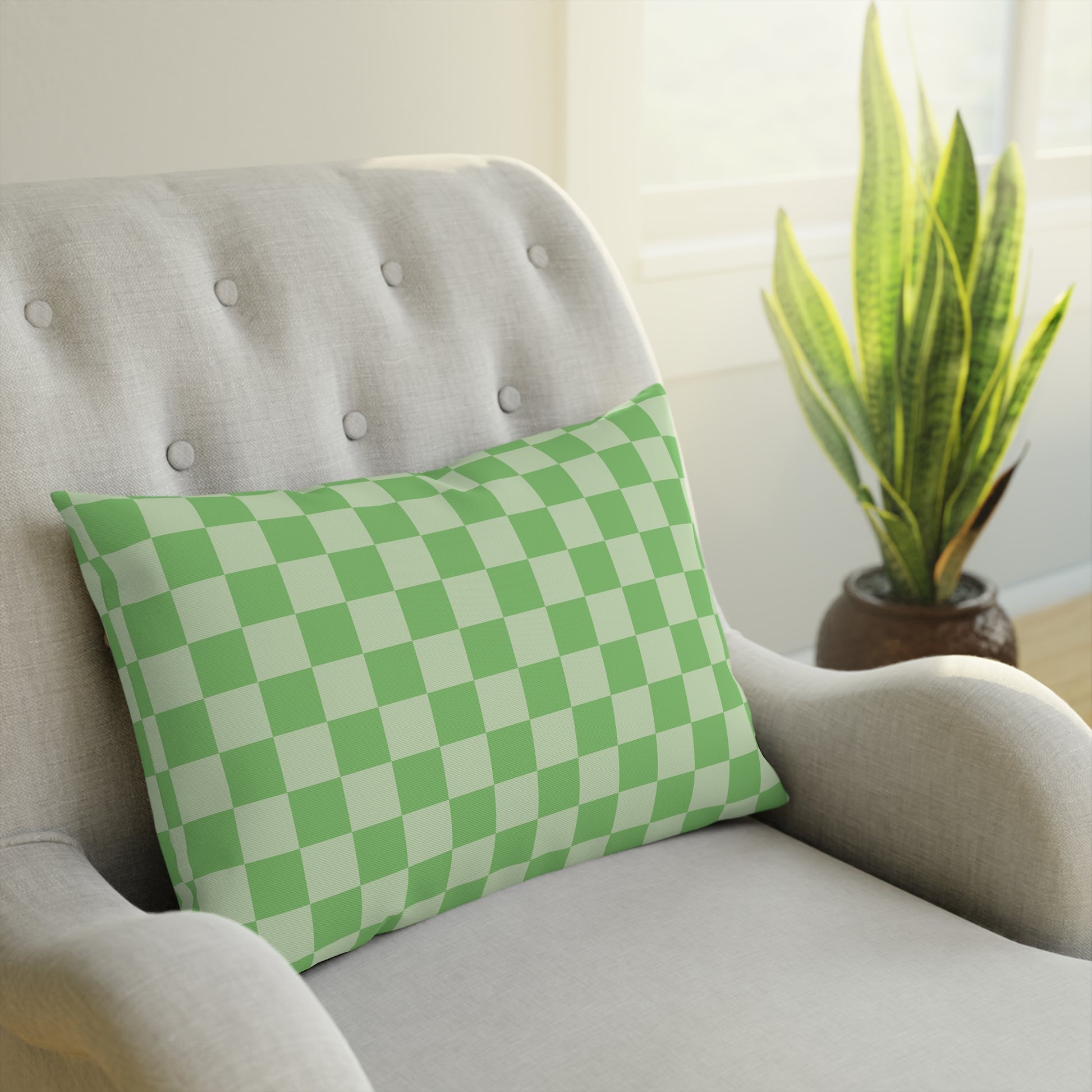 Checkerboard Green Cushion, Artsulli - Art is Long, Life is Short, Home Decor, , , , , , , 