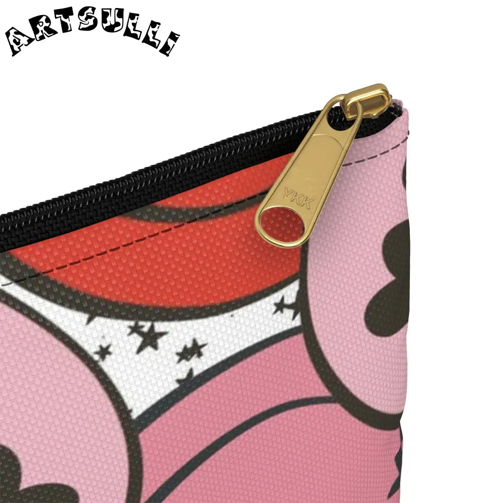 JAKKOUTTHEBXX Smiley Face x Heart Eyes Pink and Red Accessory Pouch