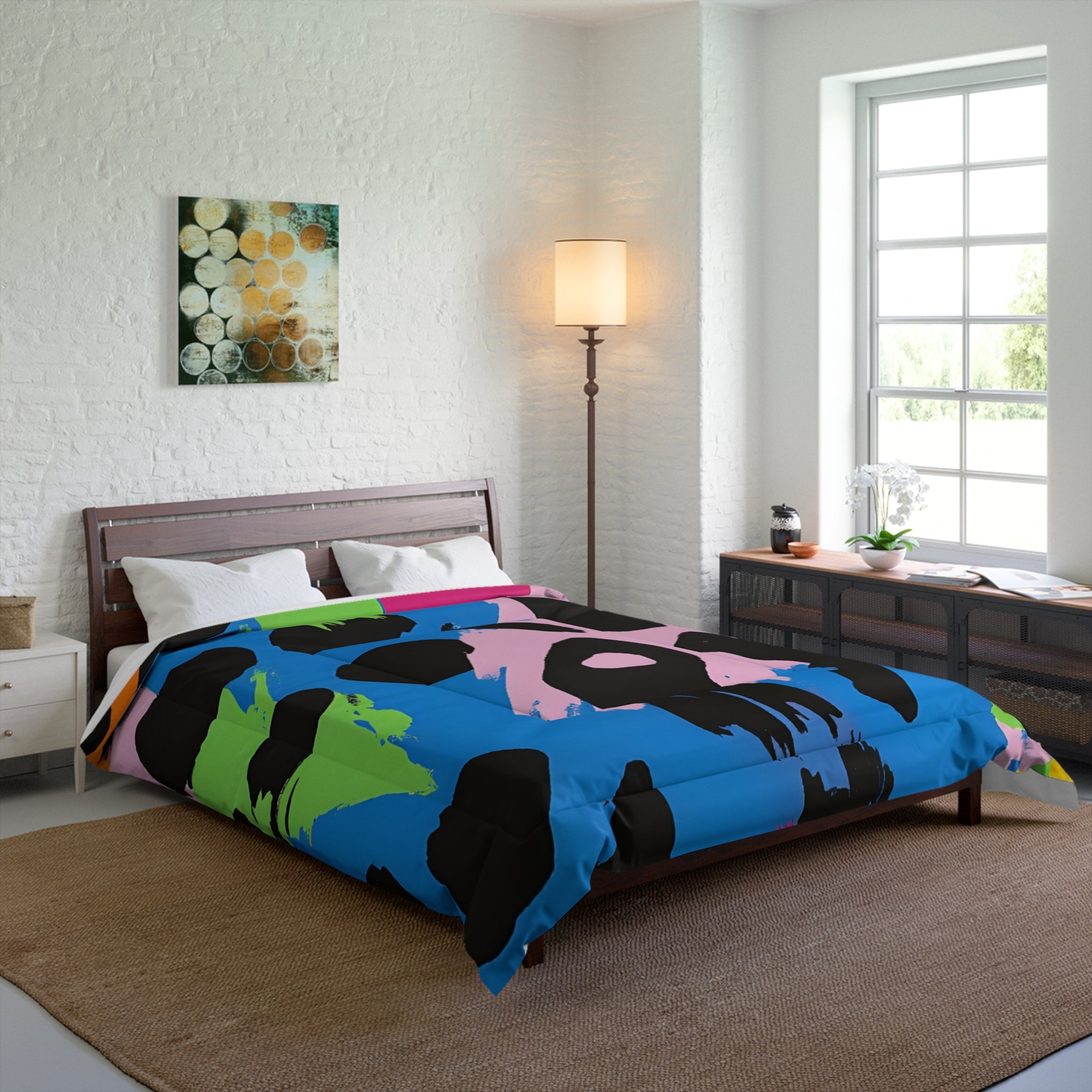 90s Neon Comforter, Artsulli - Art is Long, Life is Short, Home Decor, , , , , , , 