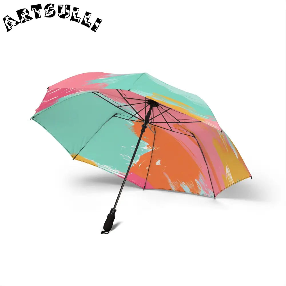 JAKKOUTTHEBXX Preppy Pixel Bloom Semi-Automatic Foldable Umbrella
