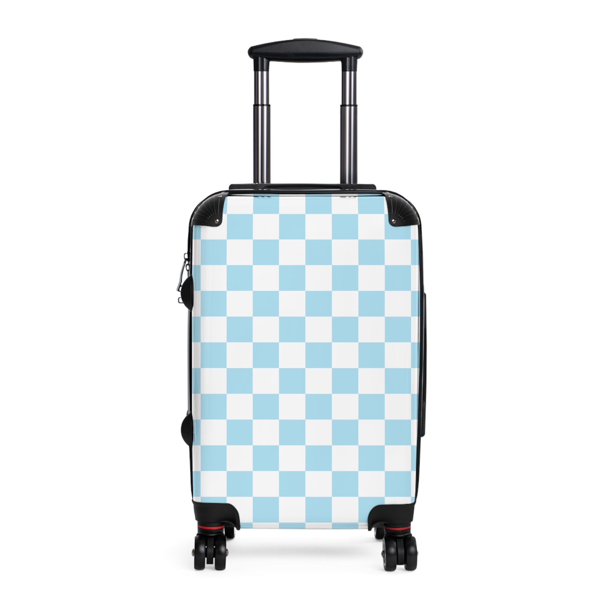 Checkerboard Sky Blue Suitcase, Artsulli - Art is Long, Life is Short, Bags, Size, Small, Color, Black, , , 32564624206820247655