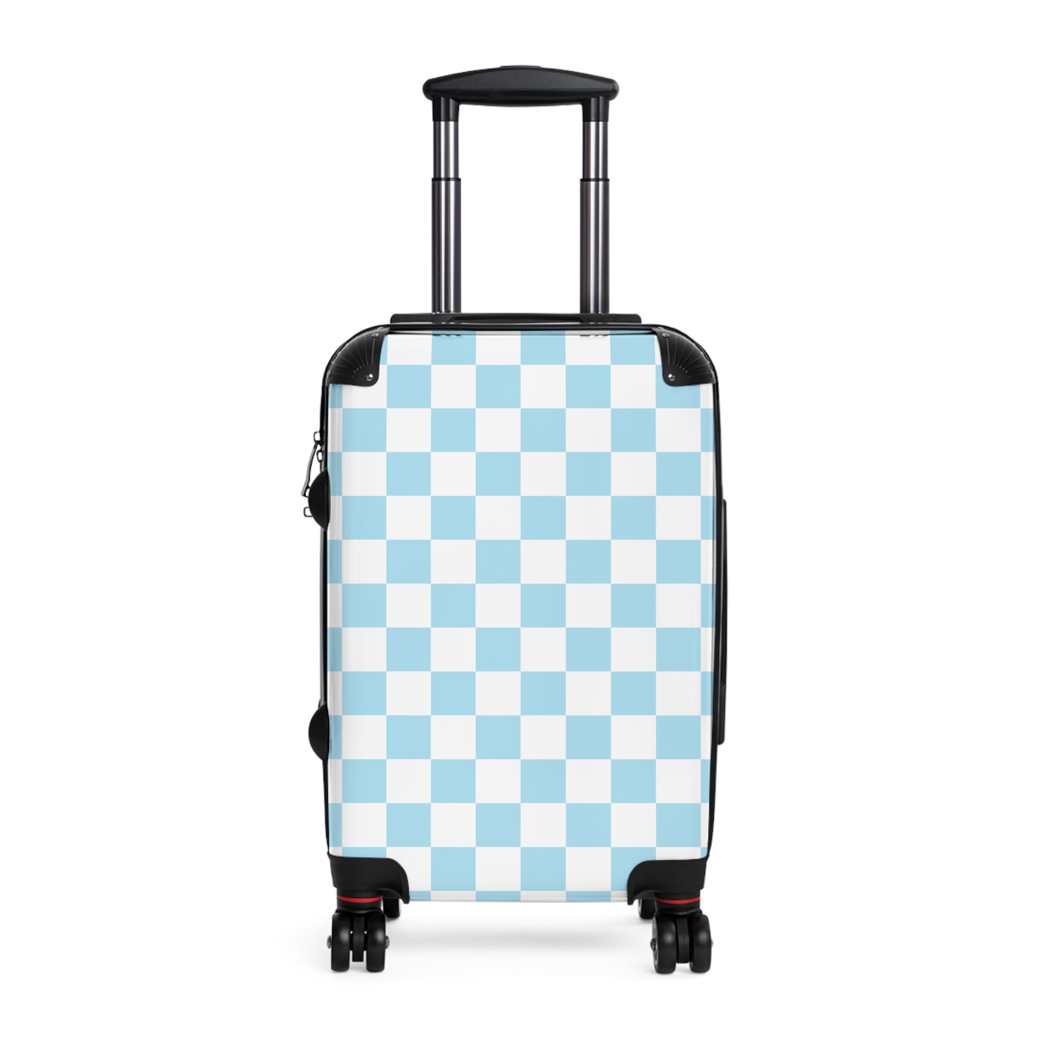 Checkerboard Sky Blue Suitcase, Artsulli - Art is Long, Life is Short, Bags, Size, Small, Color, Black, , , 32564624206820247655