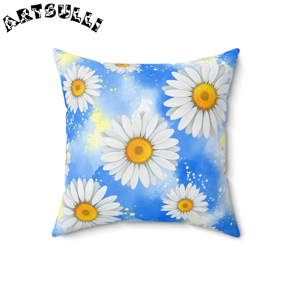 JAKKOUTTHEBXX Daisies Spun Polyester Square Pillow JAKKOUTTHEBXX