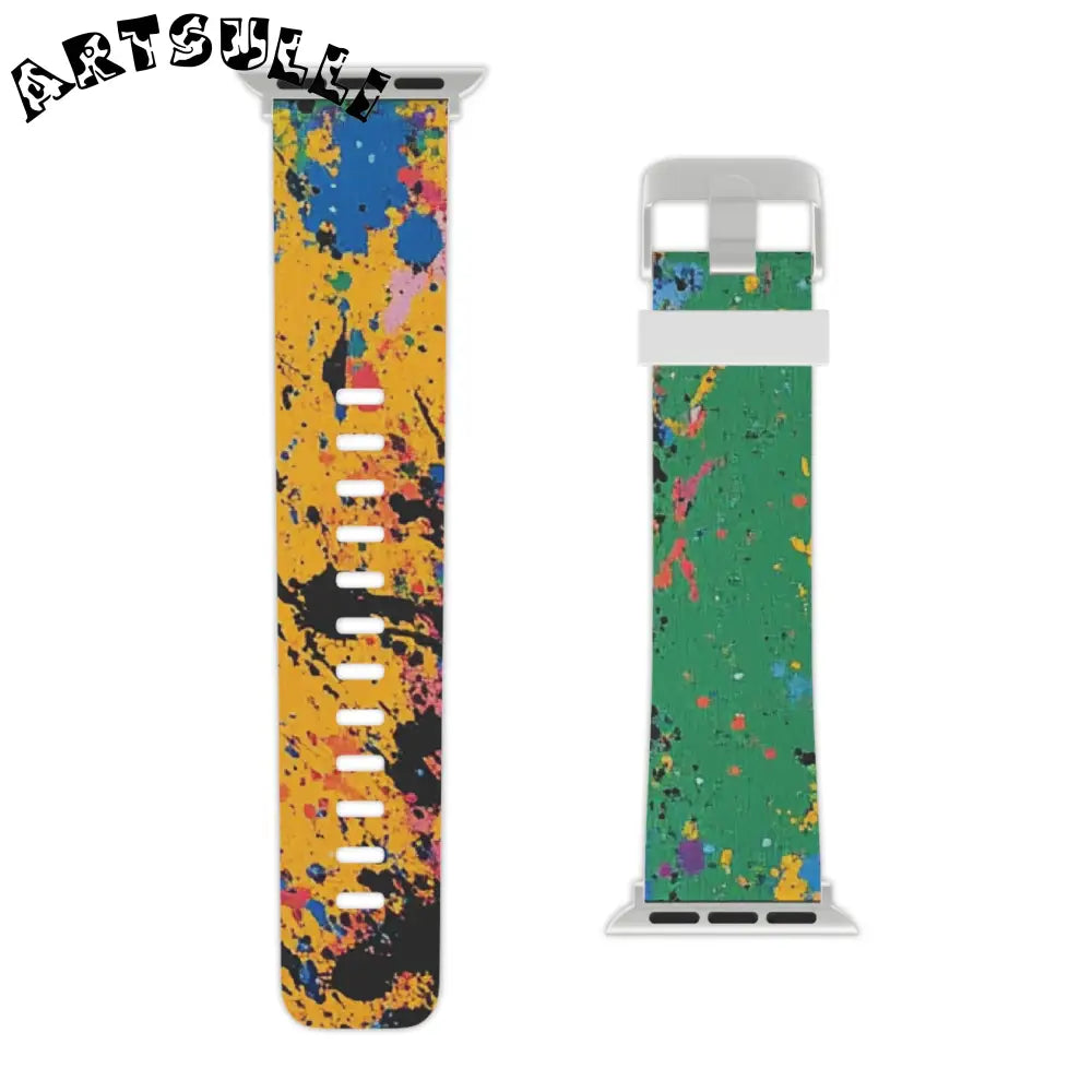 JAKKOUTTHEBXX The Colors Of Paint Splatter Watch Band for Apple