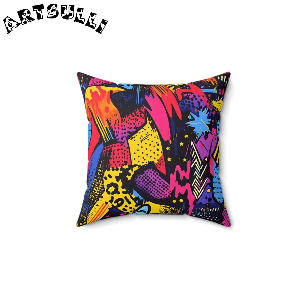 JAKKOUTTHEBXX Retro Riot 80s Graffiti Stars Spun Polyester Square