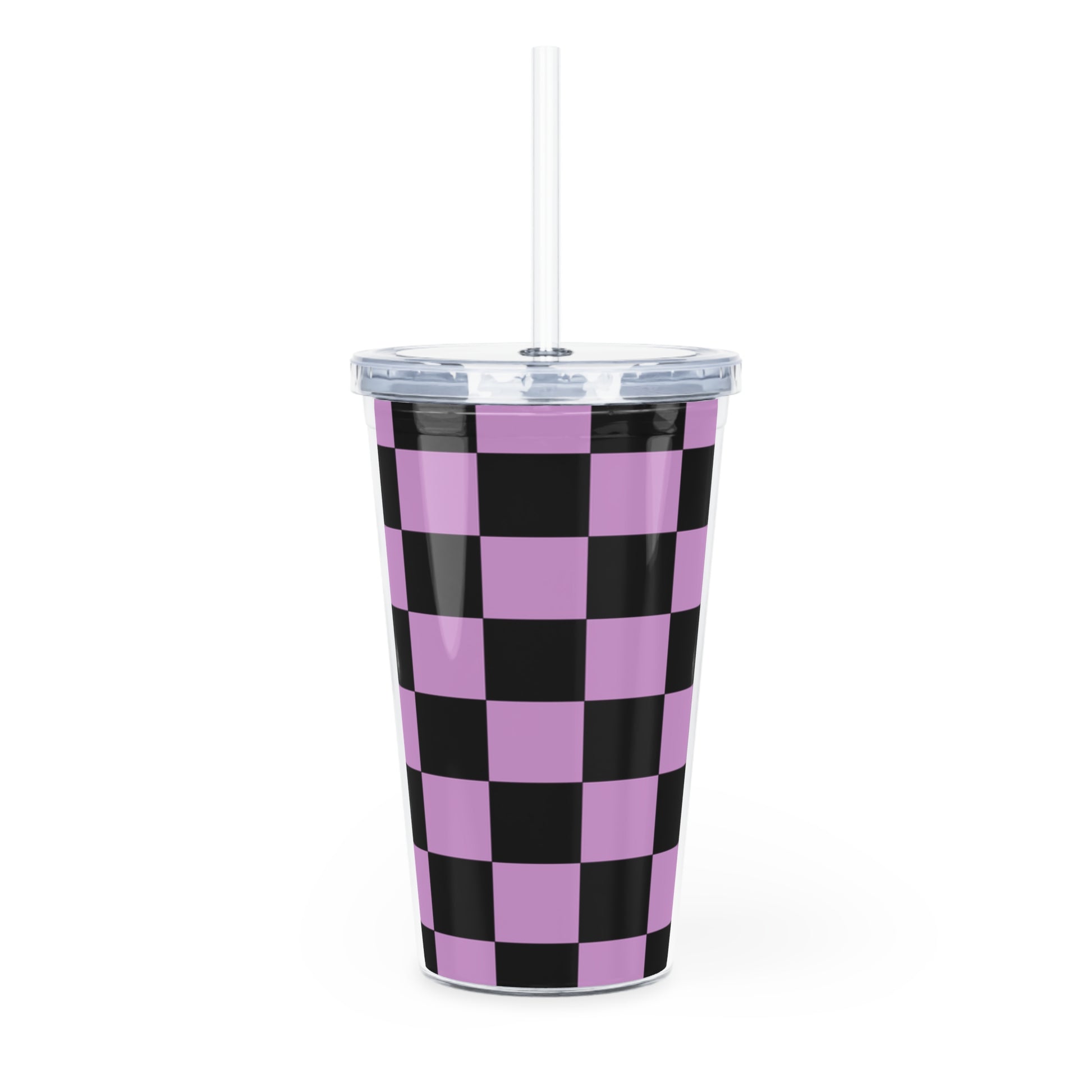 Pixel Punk Vision Plastic Tumbler with Straw, Artsulli - Art is Long, Life is Short, Mug, , , , , , , 
