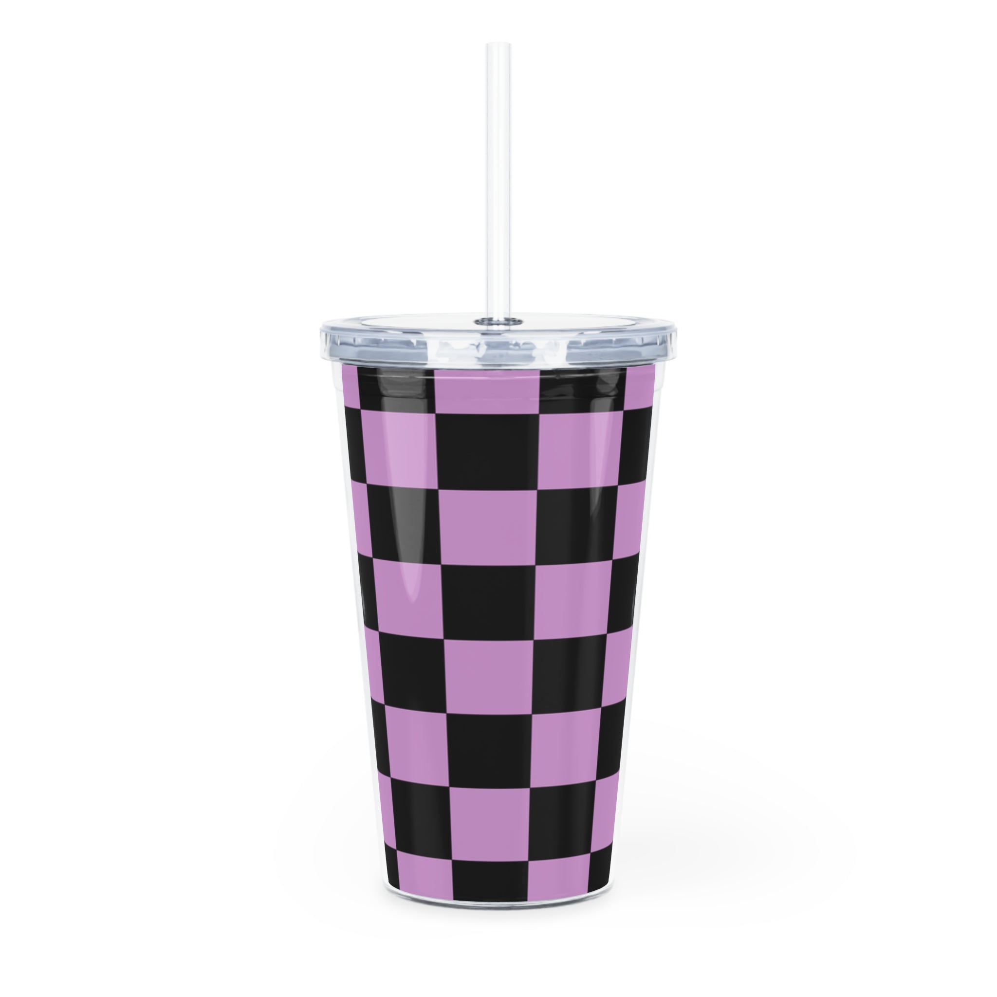 Pixel Punk Vision Plastic Tumbler with Straw, Artsulli - Art is Long, Life is Short, Mug, , , , , , , 