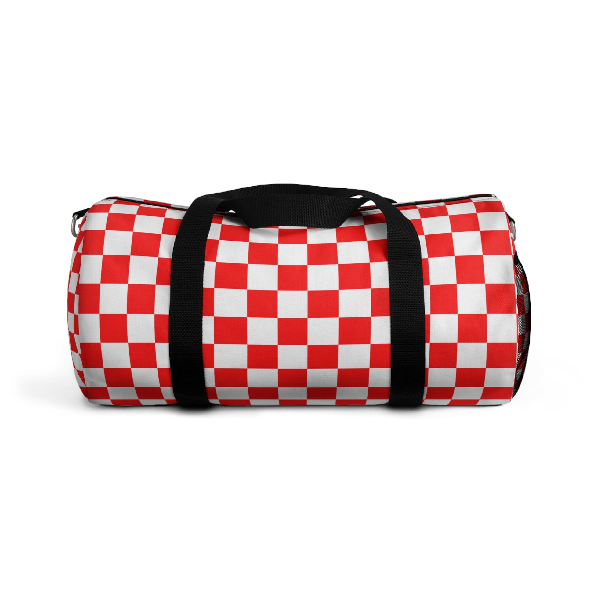Checkerboard II Red and White Duffel Bag, Artsulli - Art is Long, Life is Short, Bags, Size, Small, , , , , 10111900576202537769