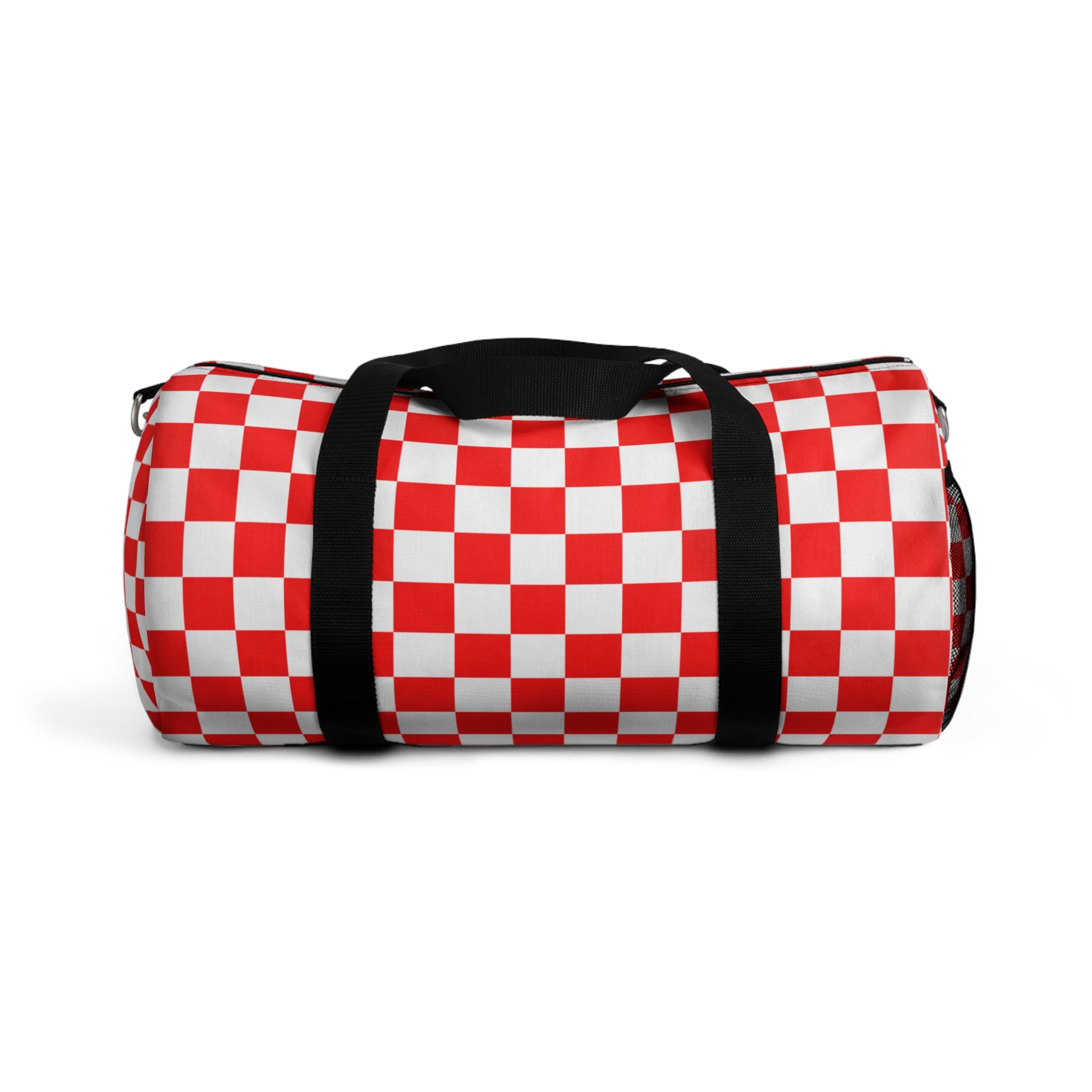 Checkerboard II Red and White Duffel Bag, Artsulli - Art is Long, Life is Short, Bags, Size, Small, , , , , 10111900576202537769