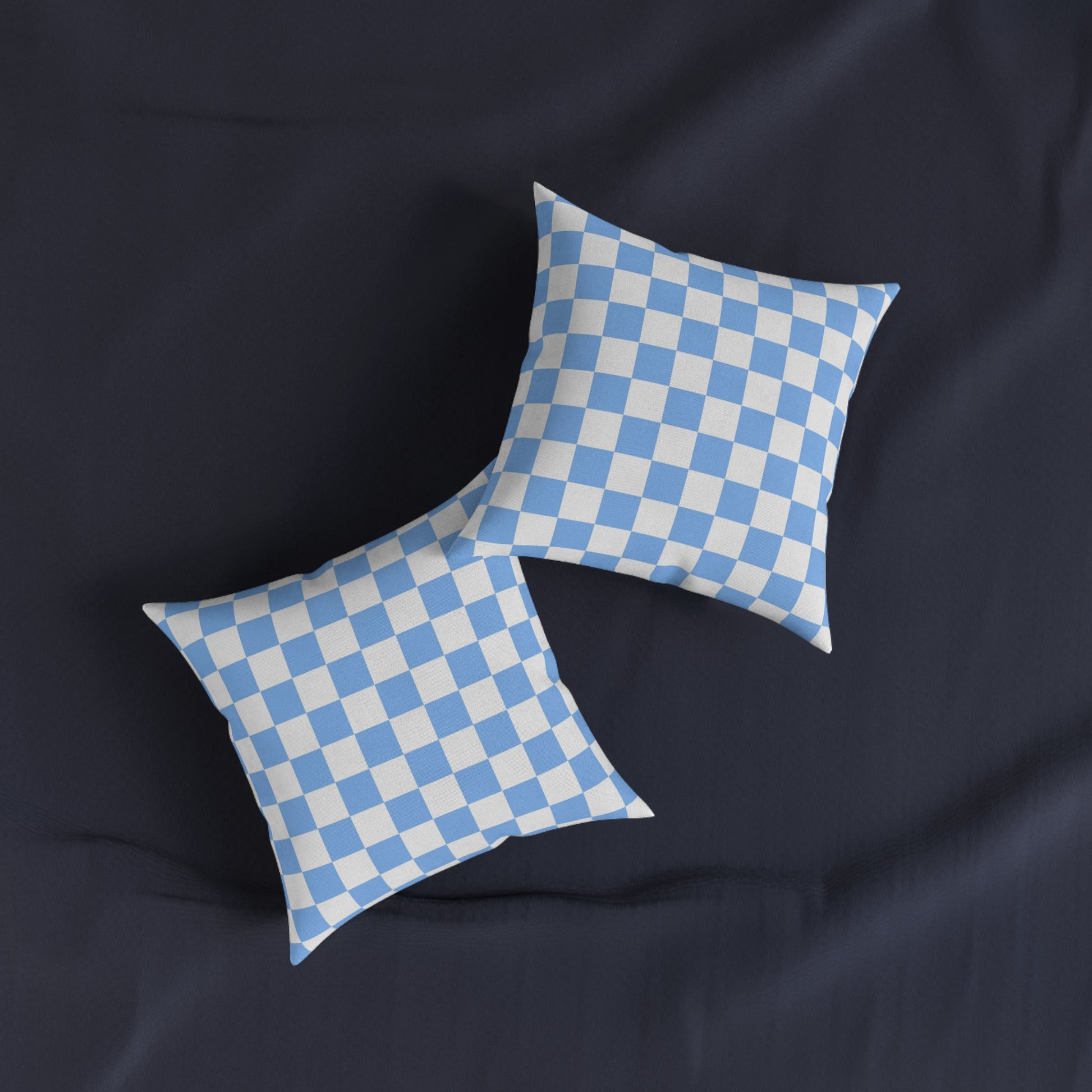 Checkerboard White and Light Blue Square Pillow, Artsulli - Art is Long, Life is Short, Home Decor, , , , , , , 