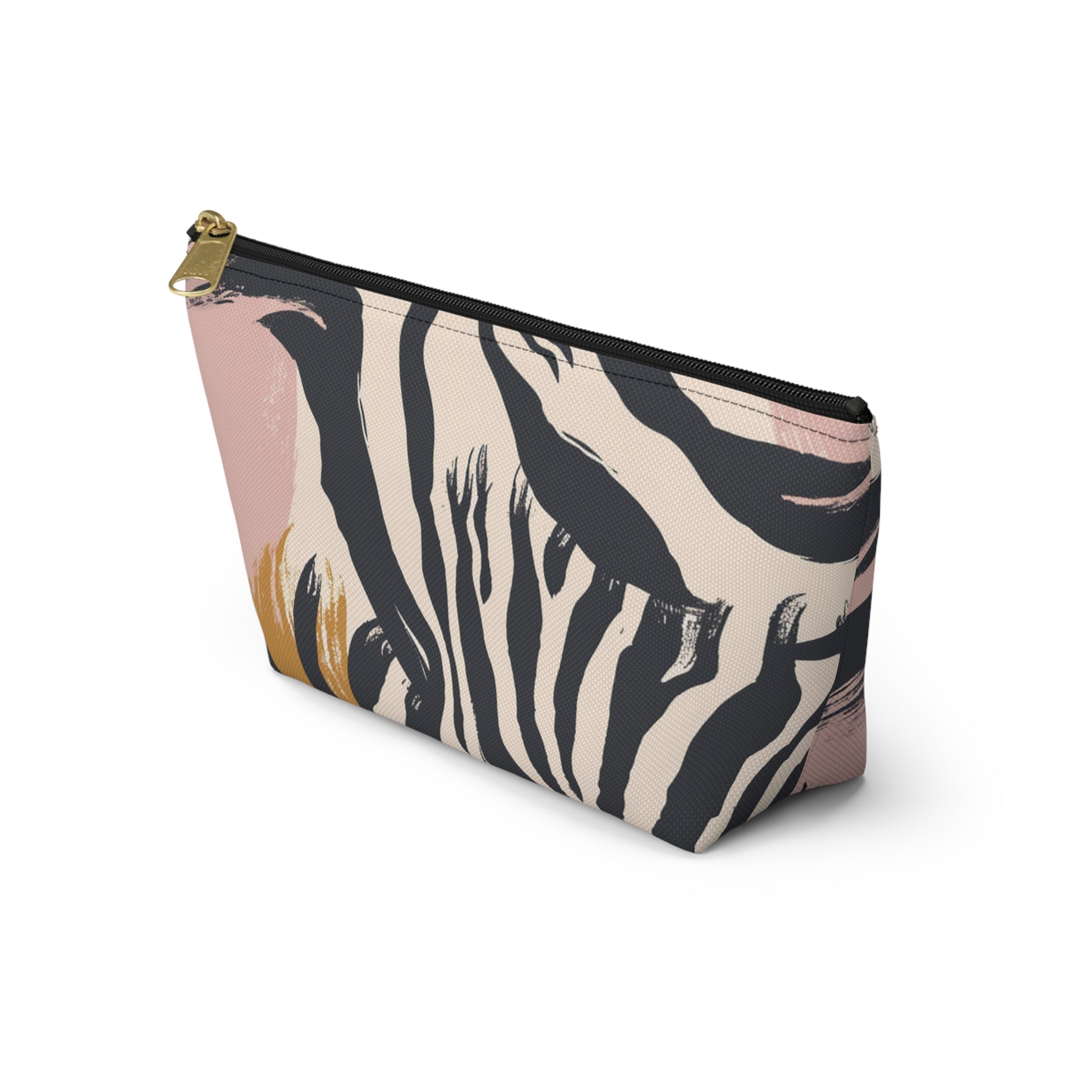 Zebra Brush Strokes Accessory Pouch w T-bottom, Artsulli - Art is Long, Life is Short, Bags, , , , , , , 