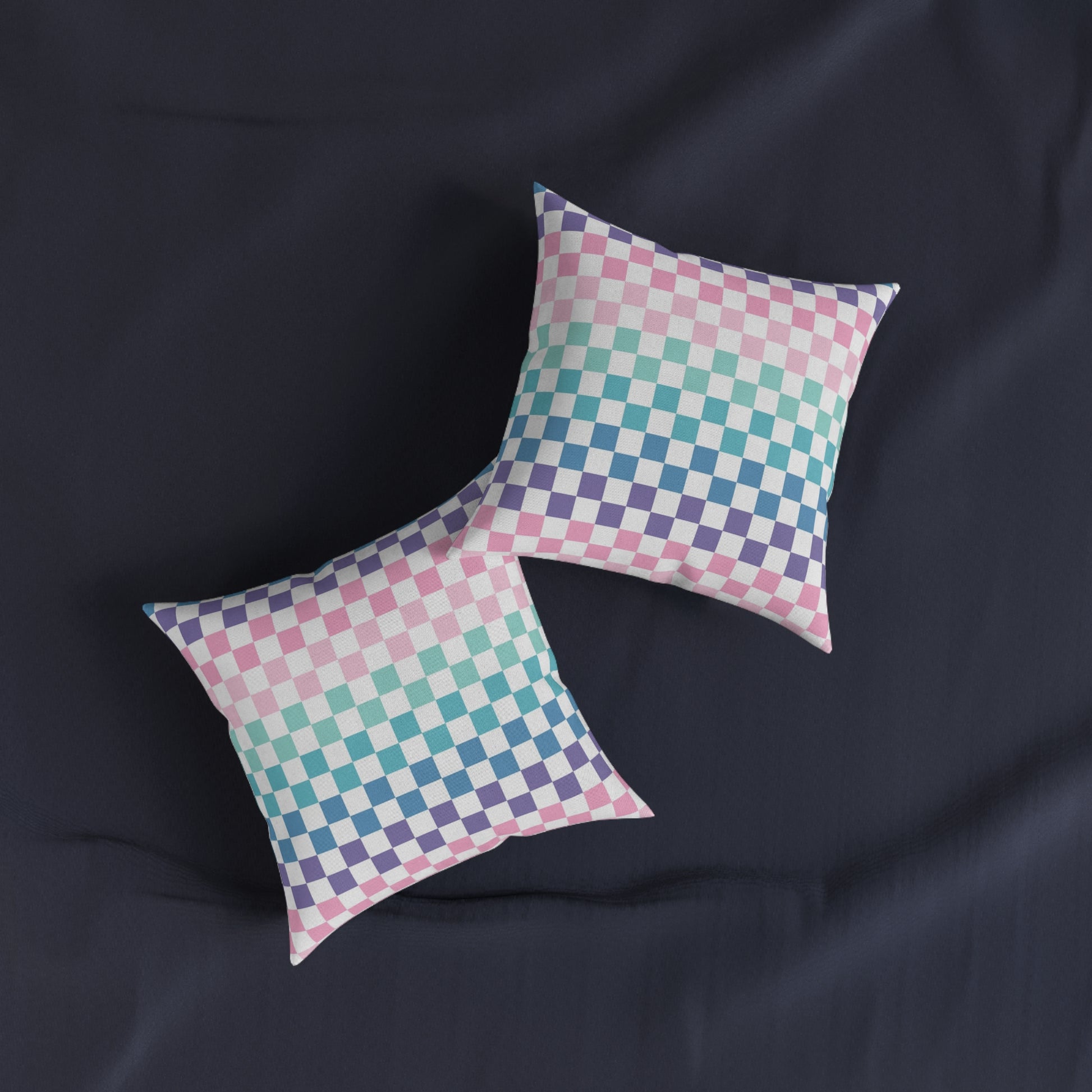 Vaporwave Rainbow  Checkerboard Multi-Color Square Pillow, Artsulli - Art is Long, Life is Short, Home Decor, , , , , , , 