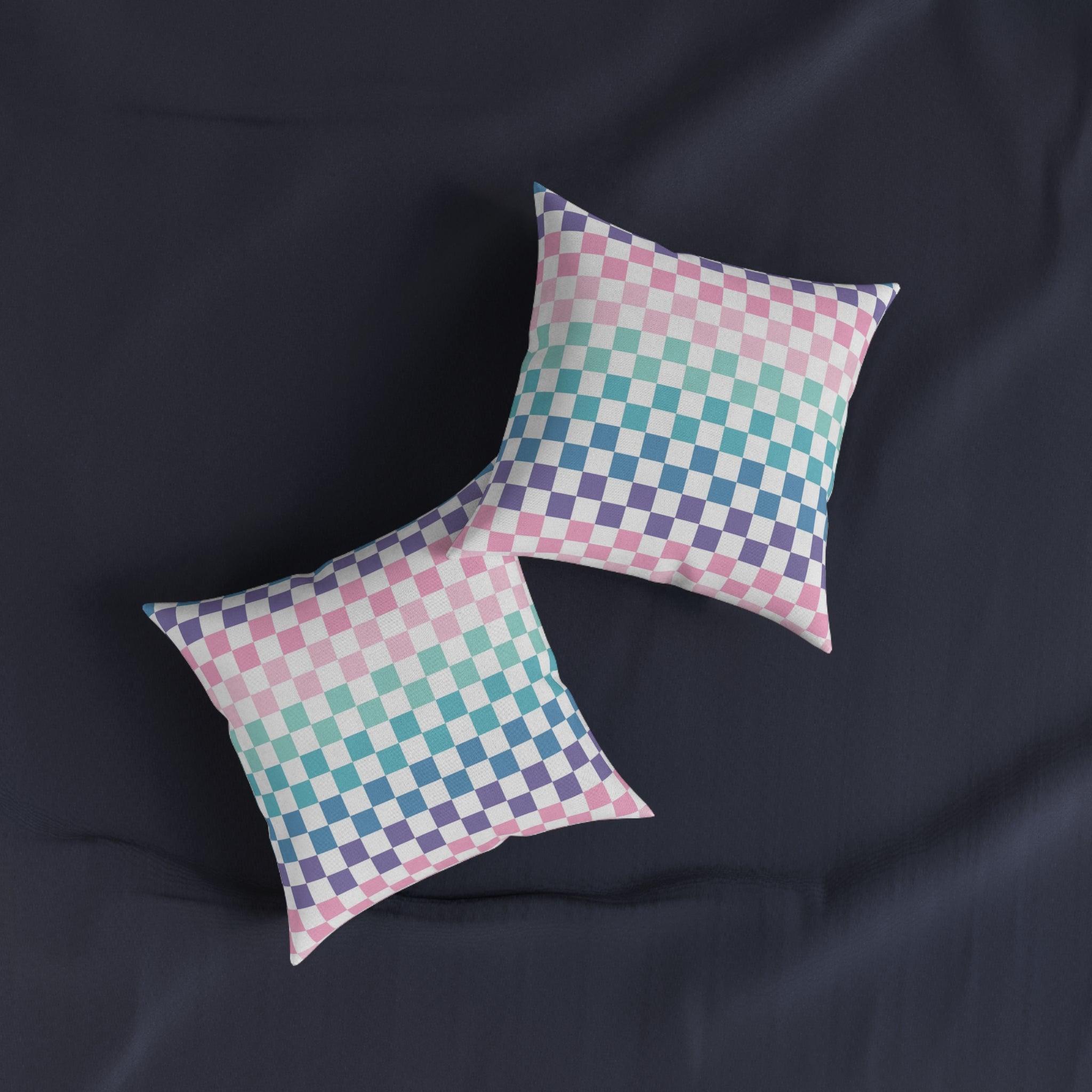 Vaporwave Rainbow  Checkerboard Multi-Color Square Pillow, Artsulli - Art is Long, Life is Short, Home Decor, , , , , , , 