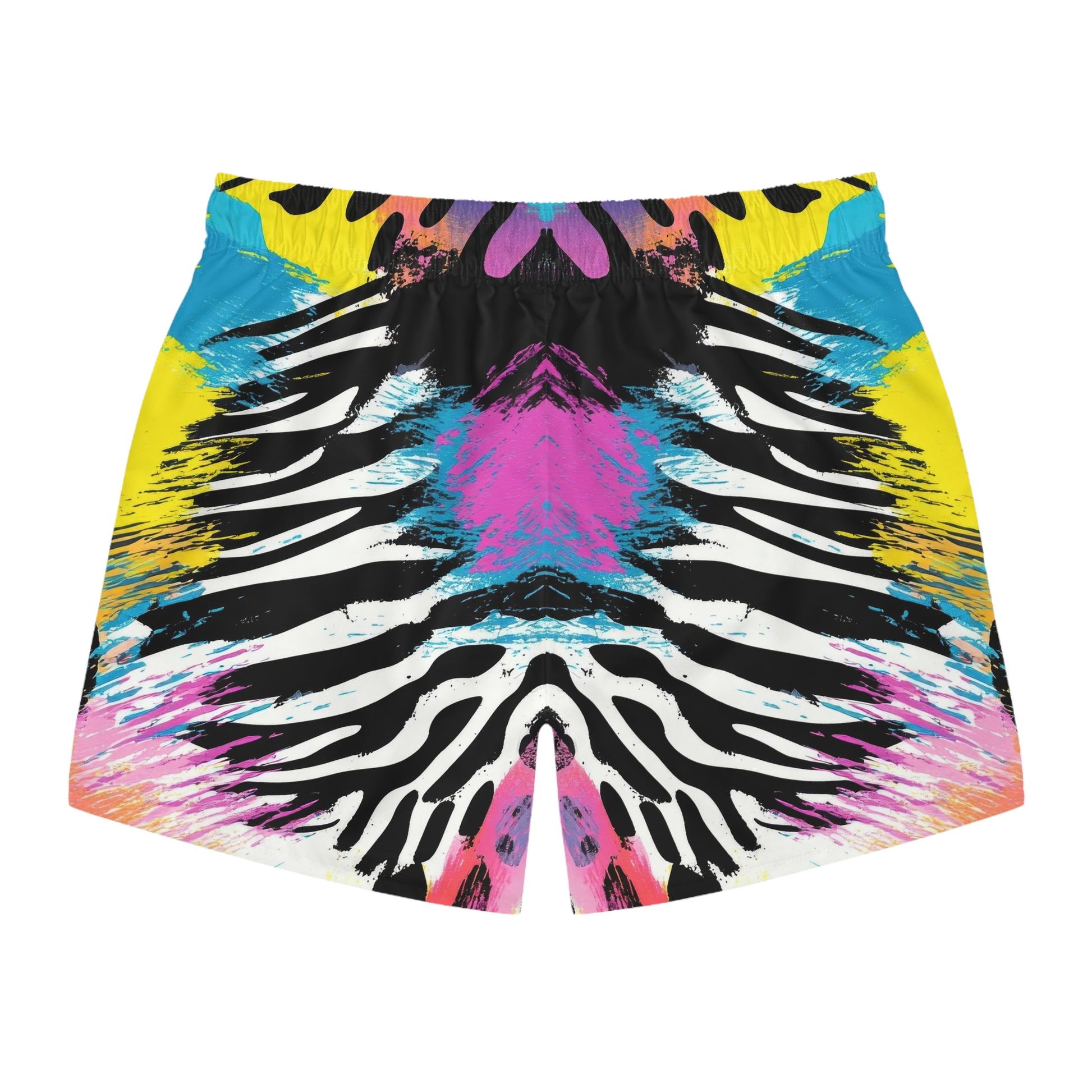 Zebra Stripes x Leopard Print x Paint Brush Strokes Multi-Color Swim Trunks (AOP), Artsulli - Art is Long, Life is Short, All Over Prints, , , , , , , 