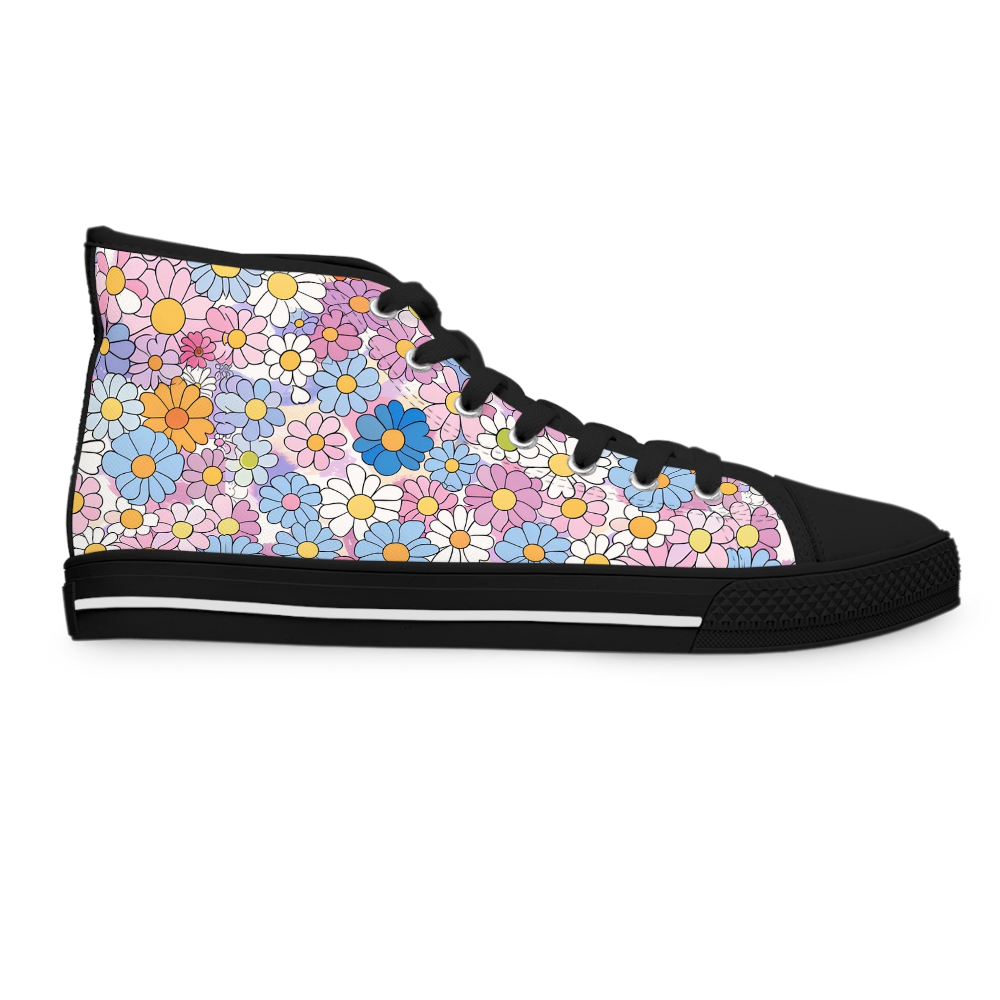 Flower Hour III Women's High Top Sneakers, Artsulli - Art is Long, Life is Short, Shoes, , , , , , , 