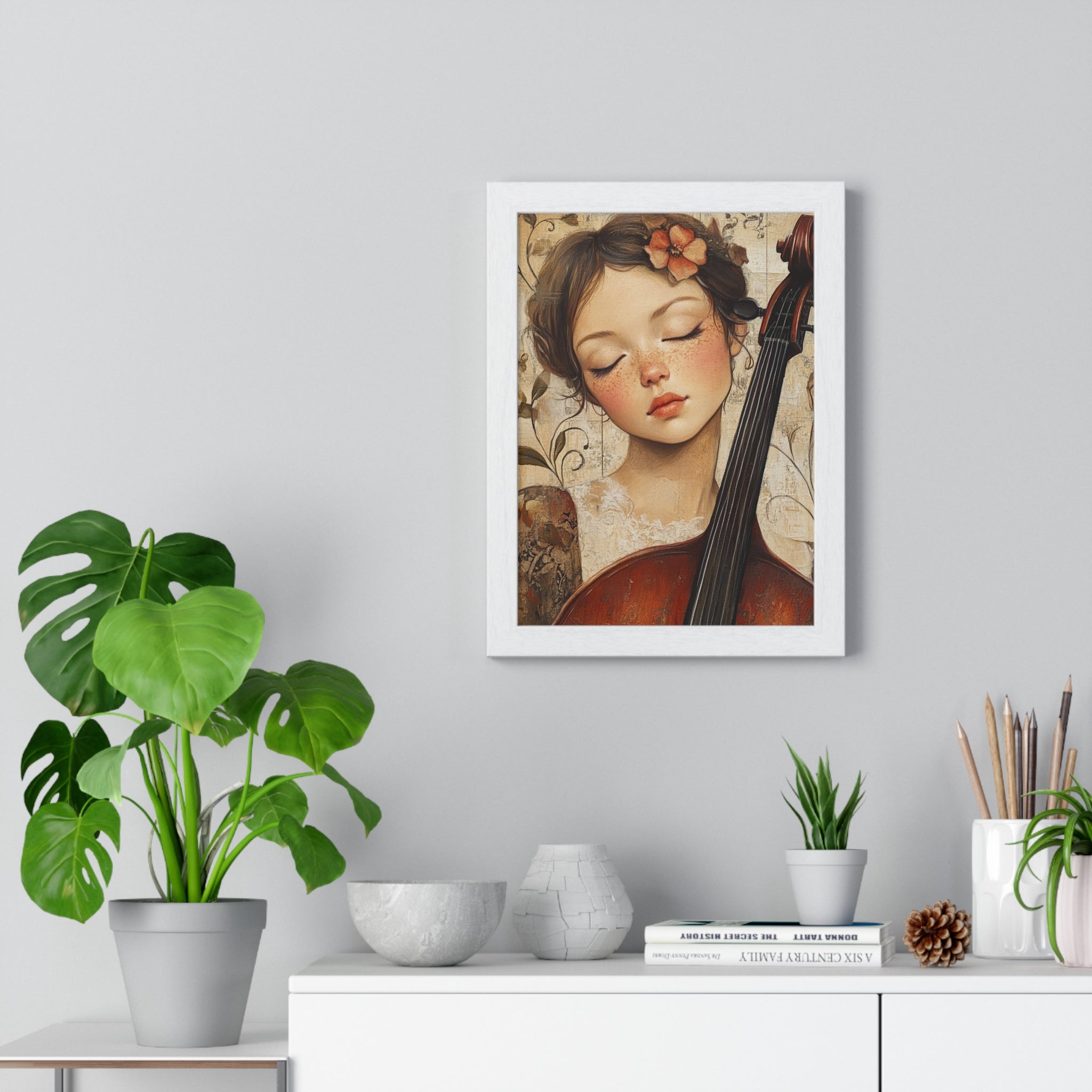 Girl With A Violin II Vertical Framed Poster, Artsulli - Art is Long, Life is Short, Poster, , , , , , , 