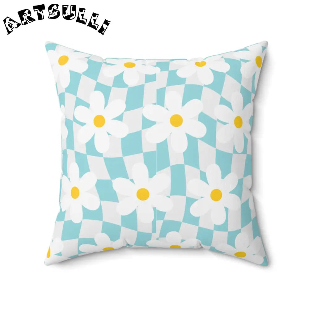 JAKKOUTTHEBXX Trippy Check Garden Spun Polyester Square Pillow
