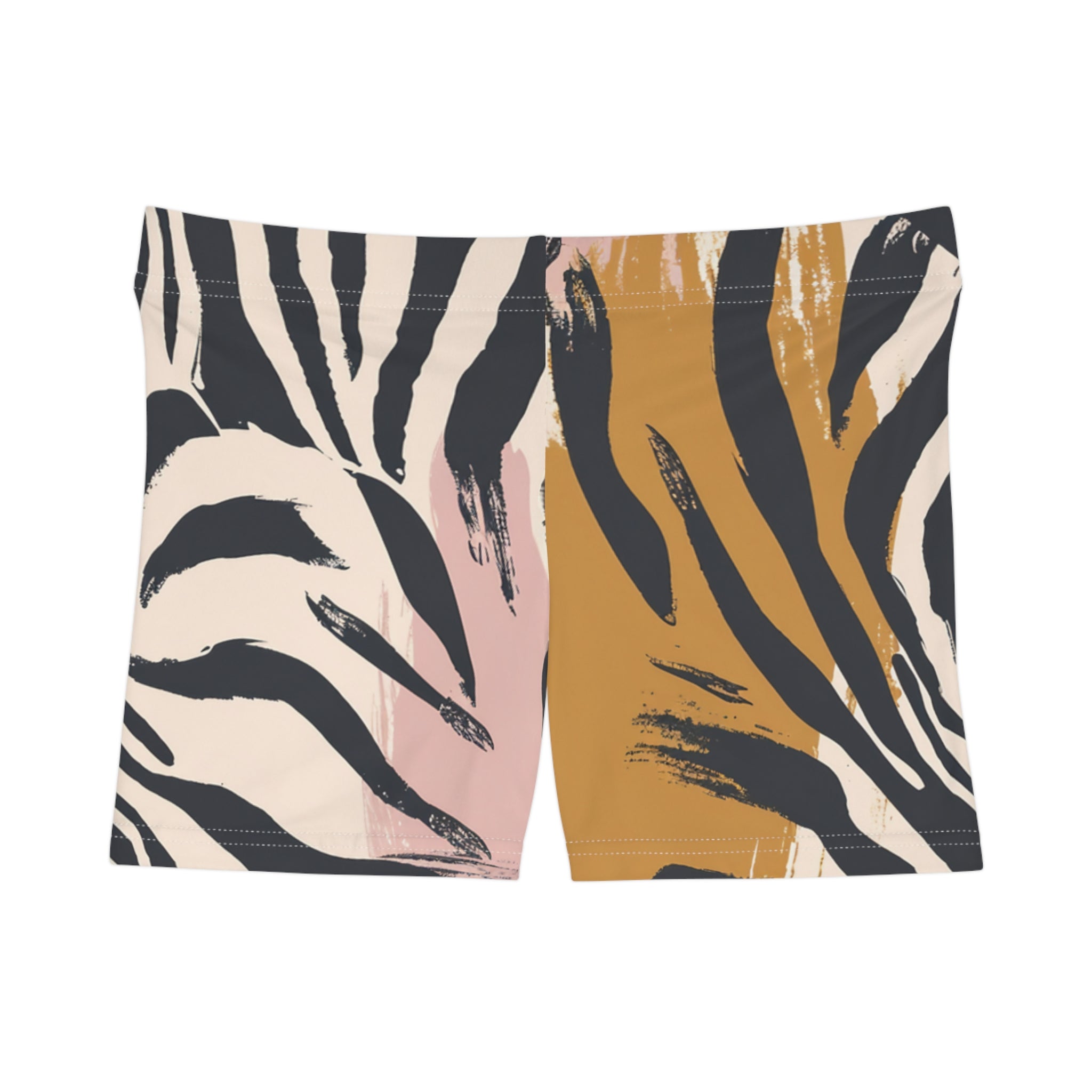Beige Zebra Jungle Flats Women's Shorts (AOP), Artsulli - Art is Long, Life is Short, All Over Prints, Size, XS, Material, Brushed Faux Suede, , , 91396266566210