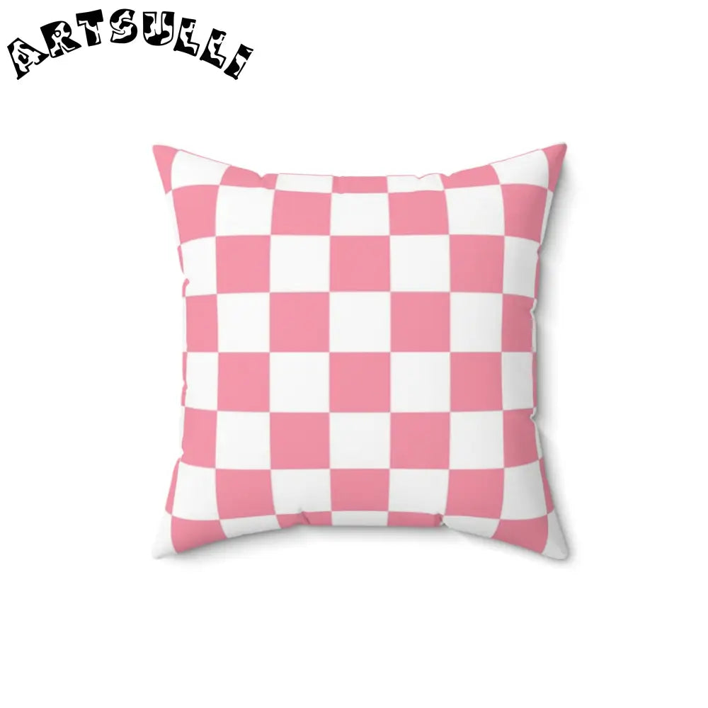 JAKKOUTTHEBXX Pink Checkerboard Throw Pillow 2025