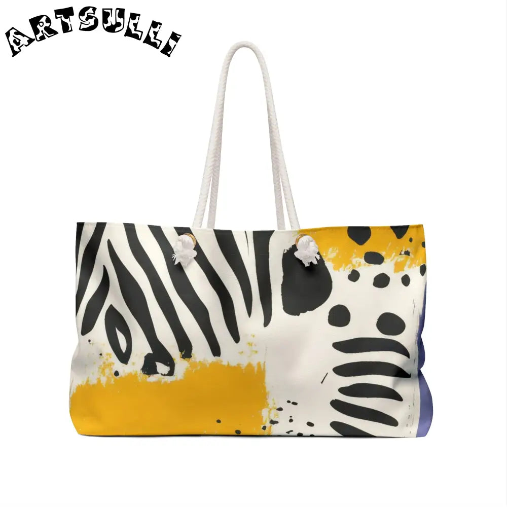 JAKKOUTTHEBXX Rae Zebra Rhapsody Weekender Bag JAKKOUTTHEBXX