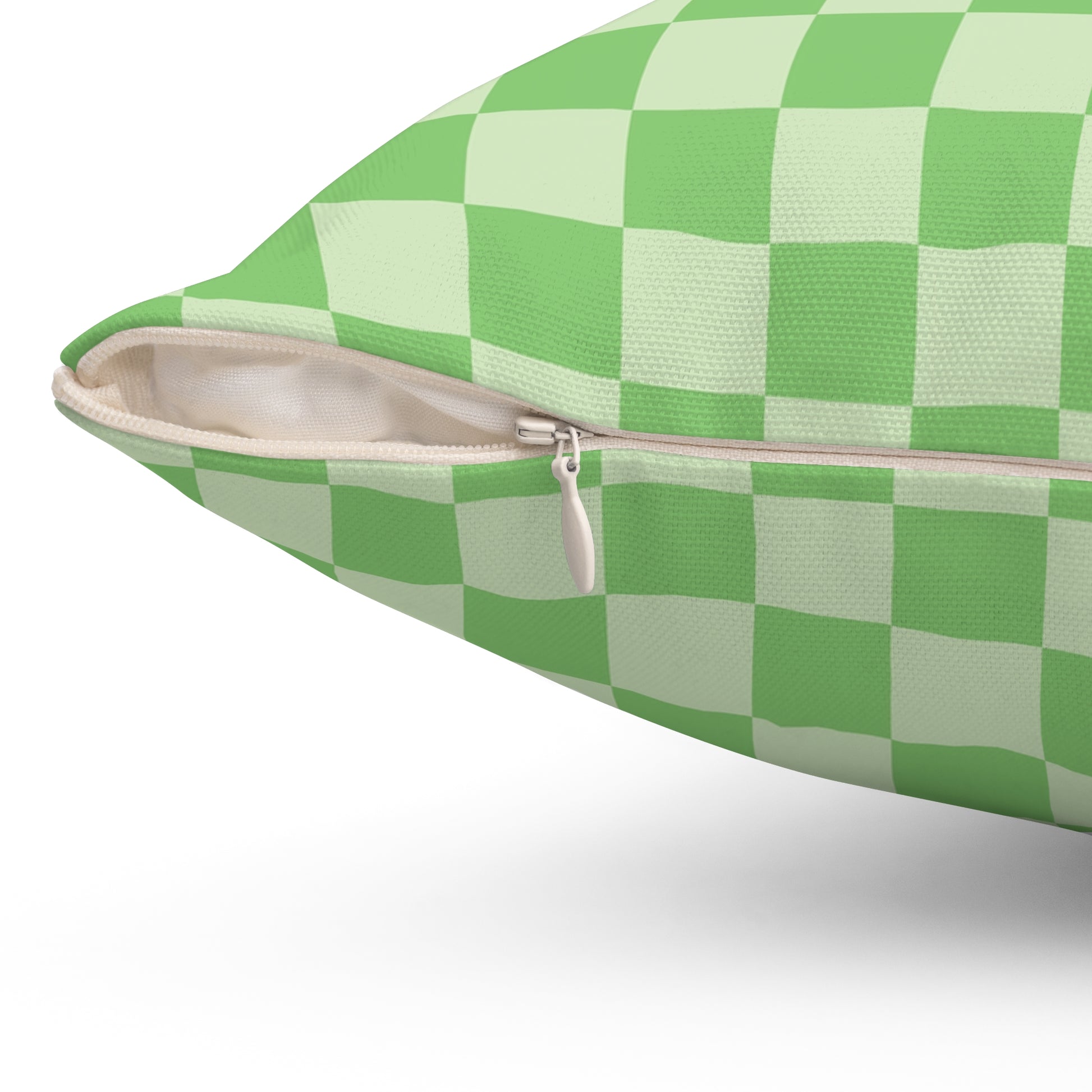 Checkerboard Green Spun Polyester Square Pillow, Artsulli - Art is Long, Life is Short, Home Decor, , , , , , , 