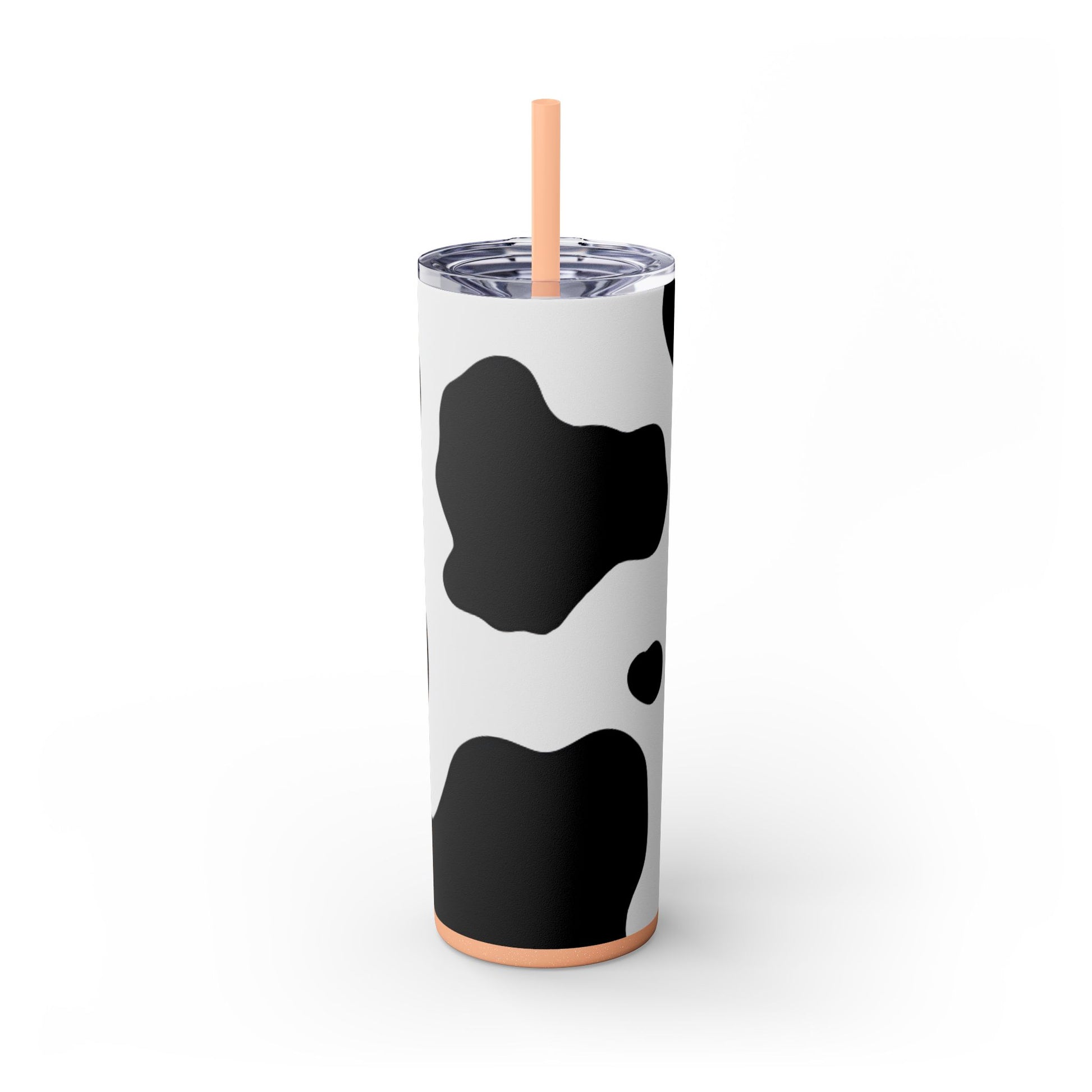 Cow Print Focus Skinny Tumbler with Straw, 20oz, Artsulli - Art is Long, Life is Short, Mug, , , , , , , 