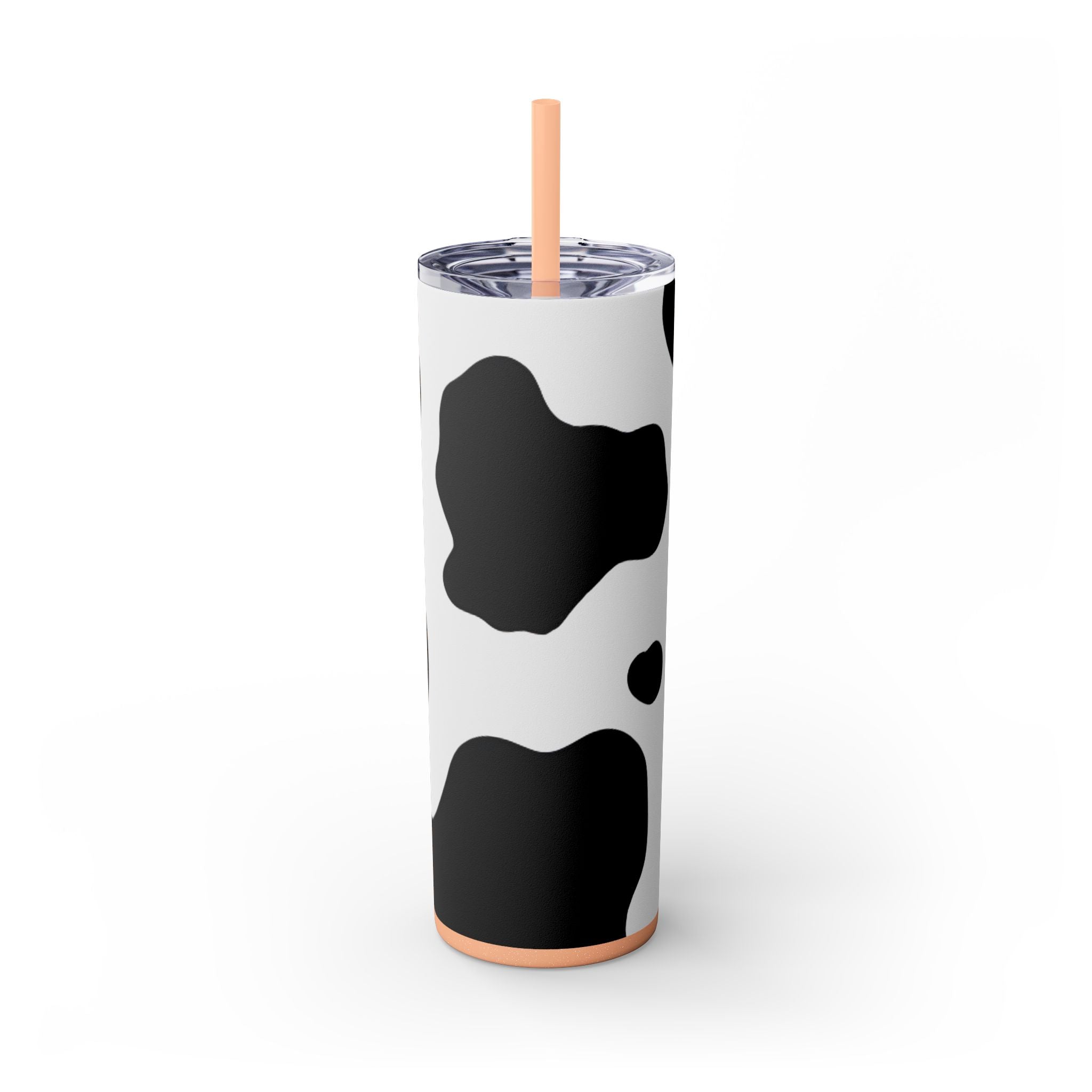 Cow Print Focus Skinny Tumbler with Straw, 20oz, Artsulli - Art is Long, Life is Short, Mug, , , , , , , 