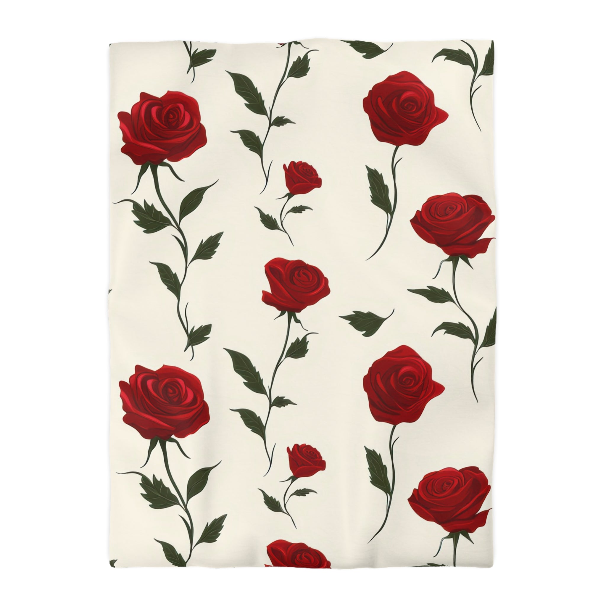 Red Roses Microfiber Duvet Cover, Artsulli - Art is Long, Life is Short, Home Decor, Size, Twin XL, Color, Cream, , , 10480292006031