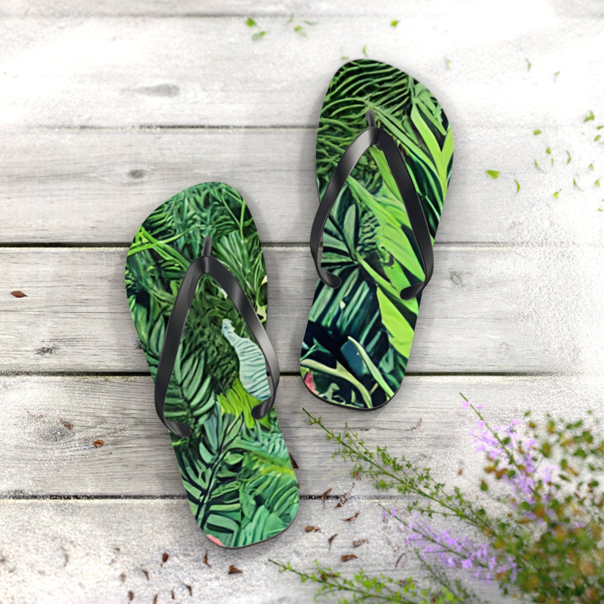 Jungle Zebra Art Flip Flops, Artsulli - Art is Long, Life is Short, Shoes, , , , , , , 