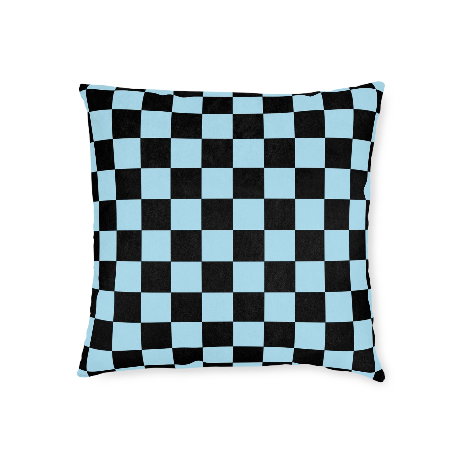 Checkerboard Black and Blue Square Pillow, Artsulli - Art is Long, Life is Short, Home Decor, Size, 18" × 18", , , , , 28250473267156358310