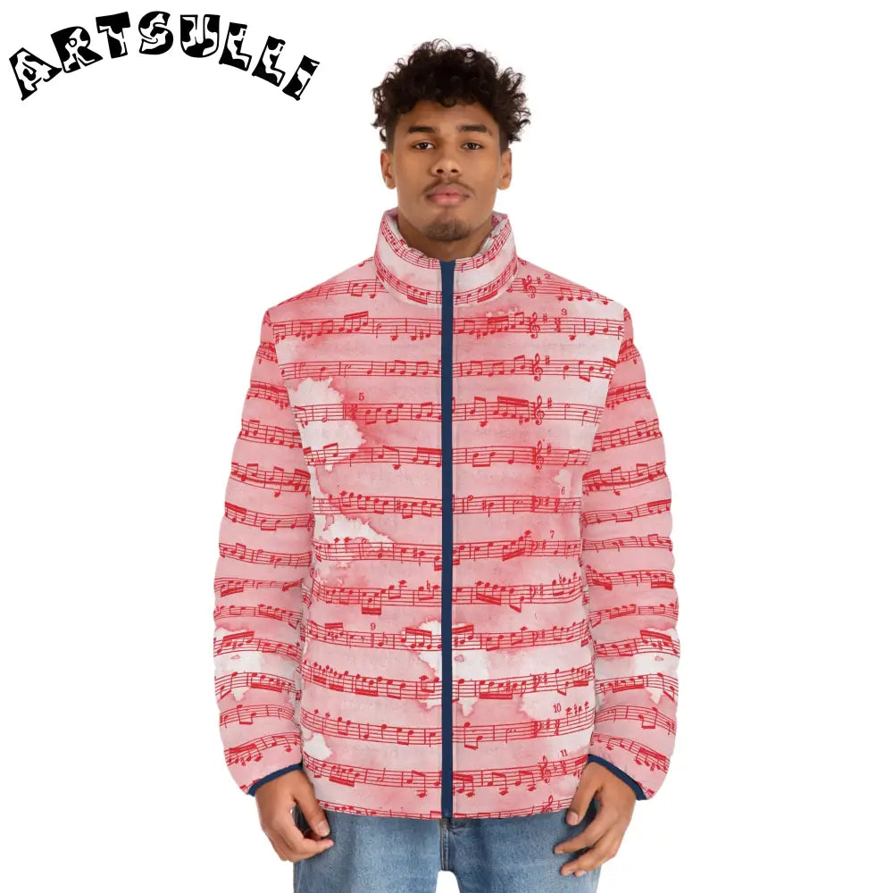 JAKKOUTTHEBXX Pink Musical Note Puffer Jacket 2025