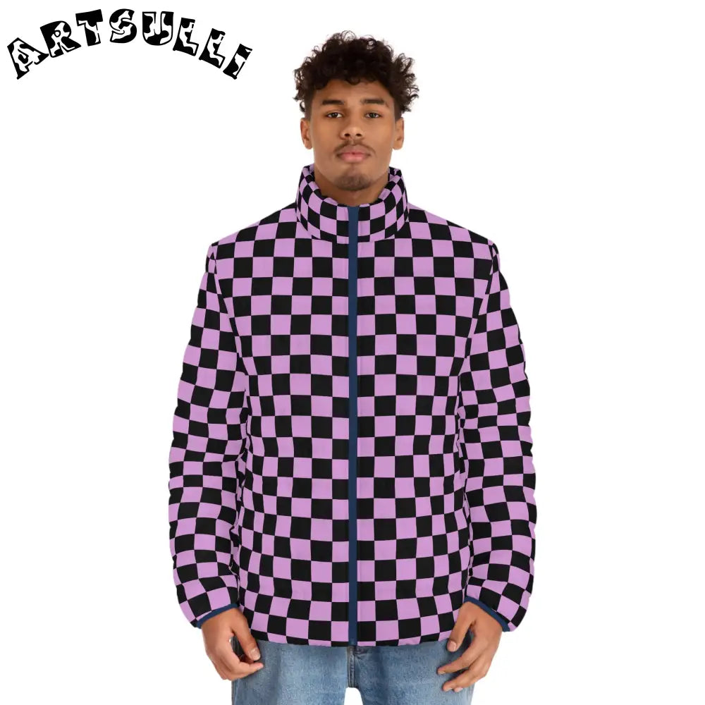 JAKKOUTTHEBXX Pixel Punk Vision Men’s Puffer Jacket (AOP)