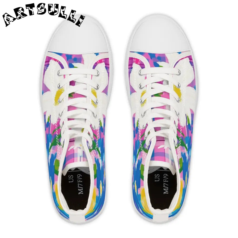 JAKKOUTTHEBXX Plaid Garden II Pink and Purple Women’s High Top