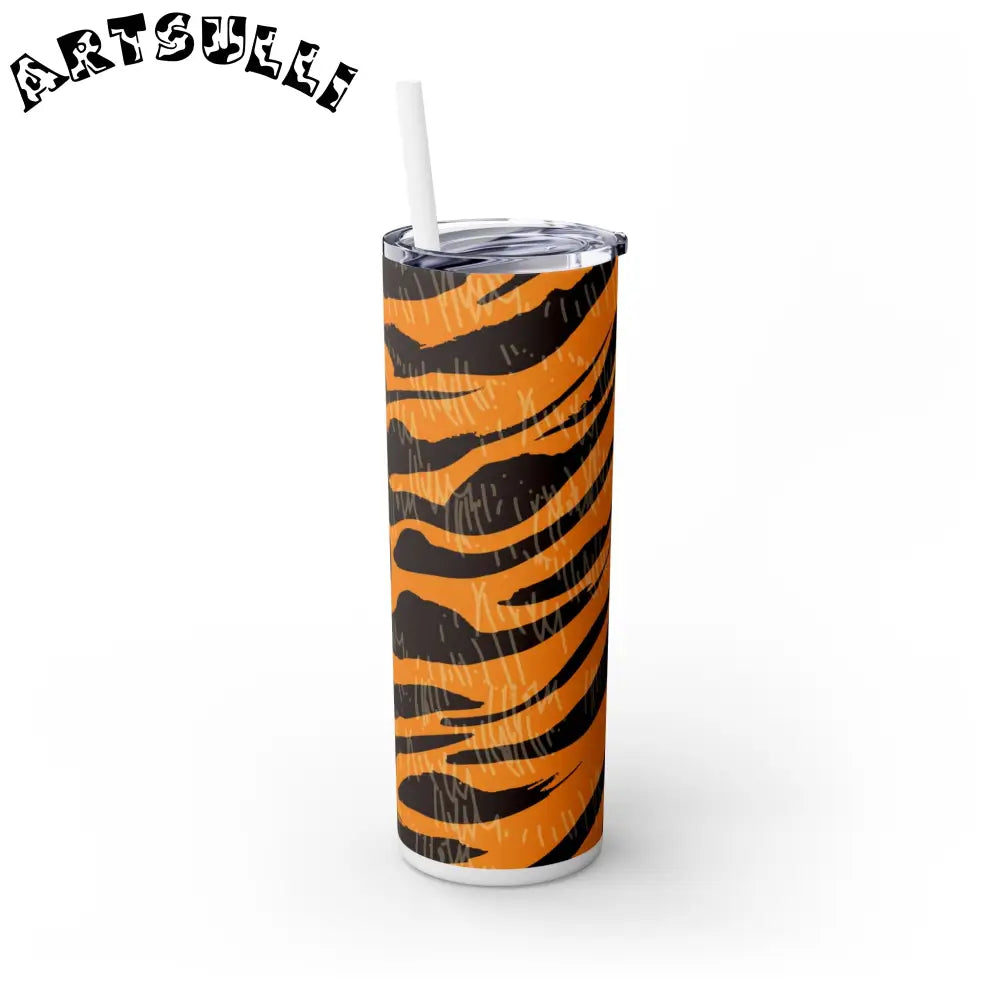 JAKKOUTTHEBXX Tiger Scratches Orange & Black Skinny Tumbler