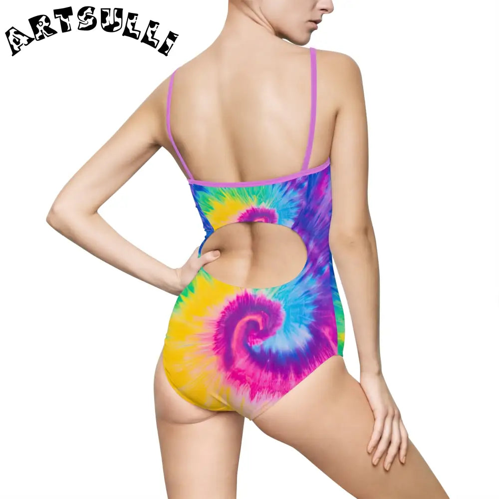 JAKKOUTTHEBXX Tie-Dye Open Back One-Piece Swimsuit 2025