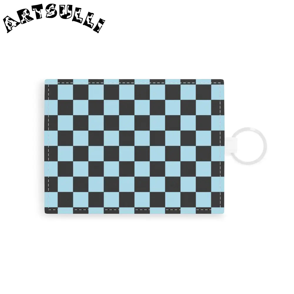 JAKKOUTTHEBXX Checkerboard Black and Blue Saffiano Leather Card