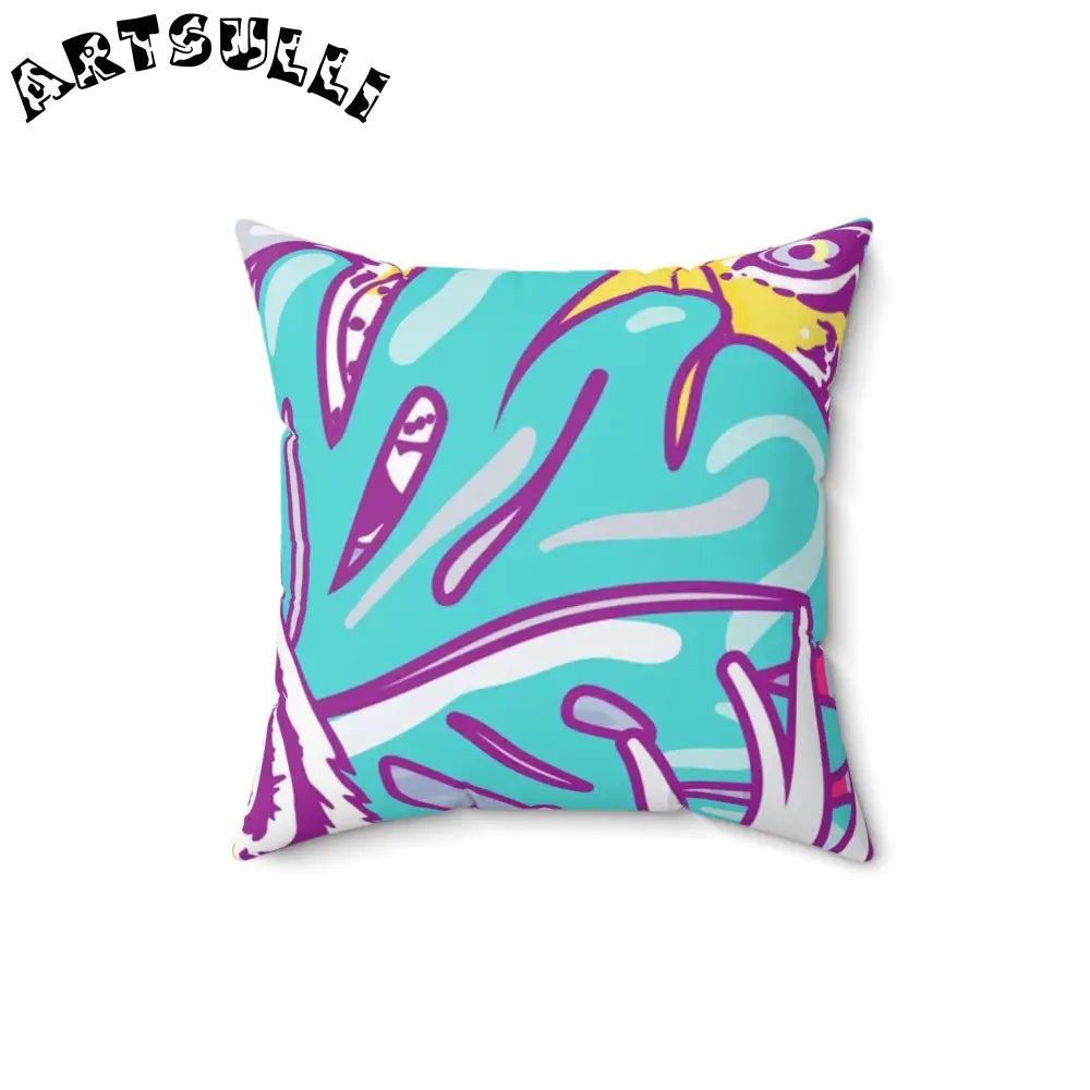 JAKKOUTTHEBXX Tropical Floral Tigers Torquise and Purple Spun