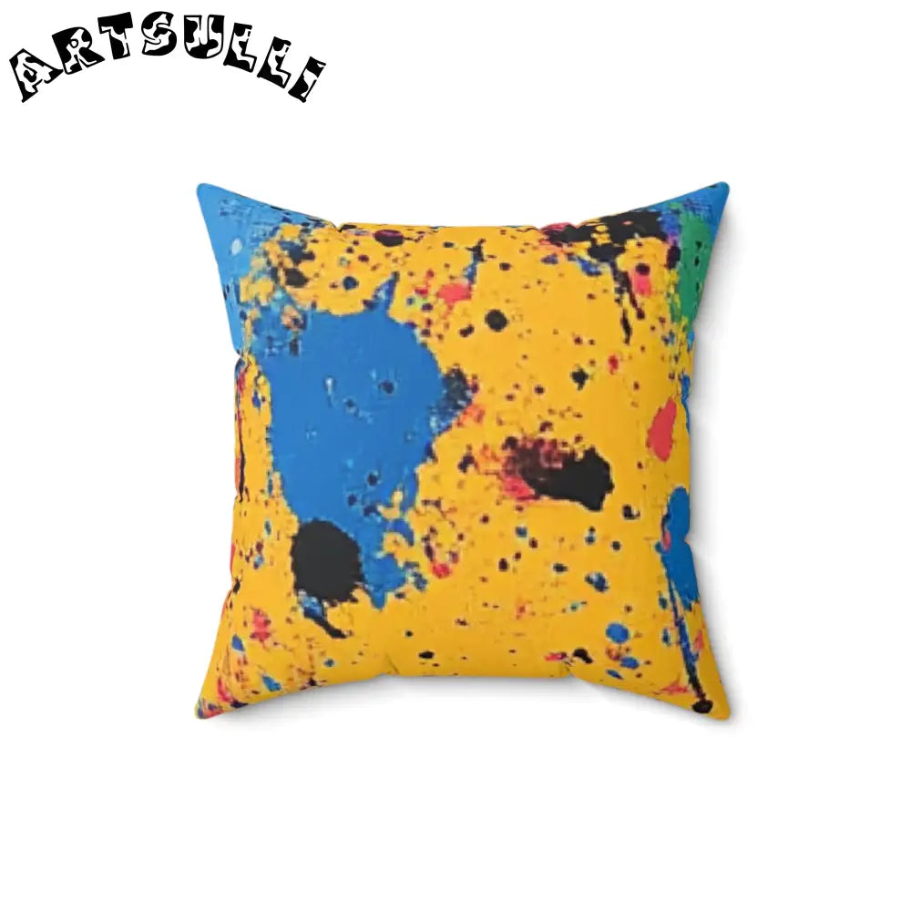 JAKKOUTTHEBXX The Colors Of Paint Splatter Spun Polyester Square