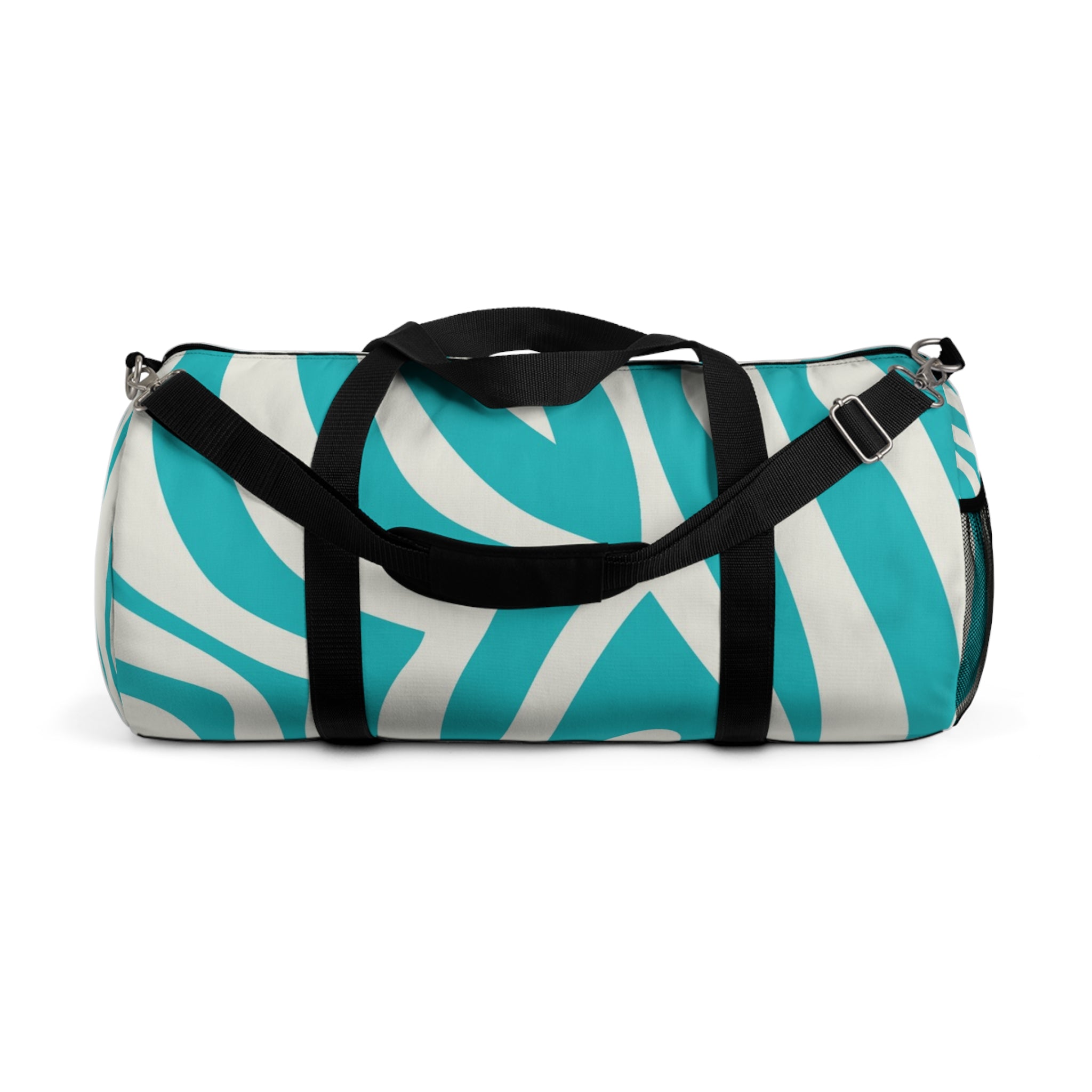 Melting Zebra Stripes Turquoise and White Duffel Bag, Artsulli - Art is Long, Life is Short, Bags, Size, Large, , , , , 73030820513420